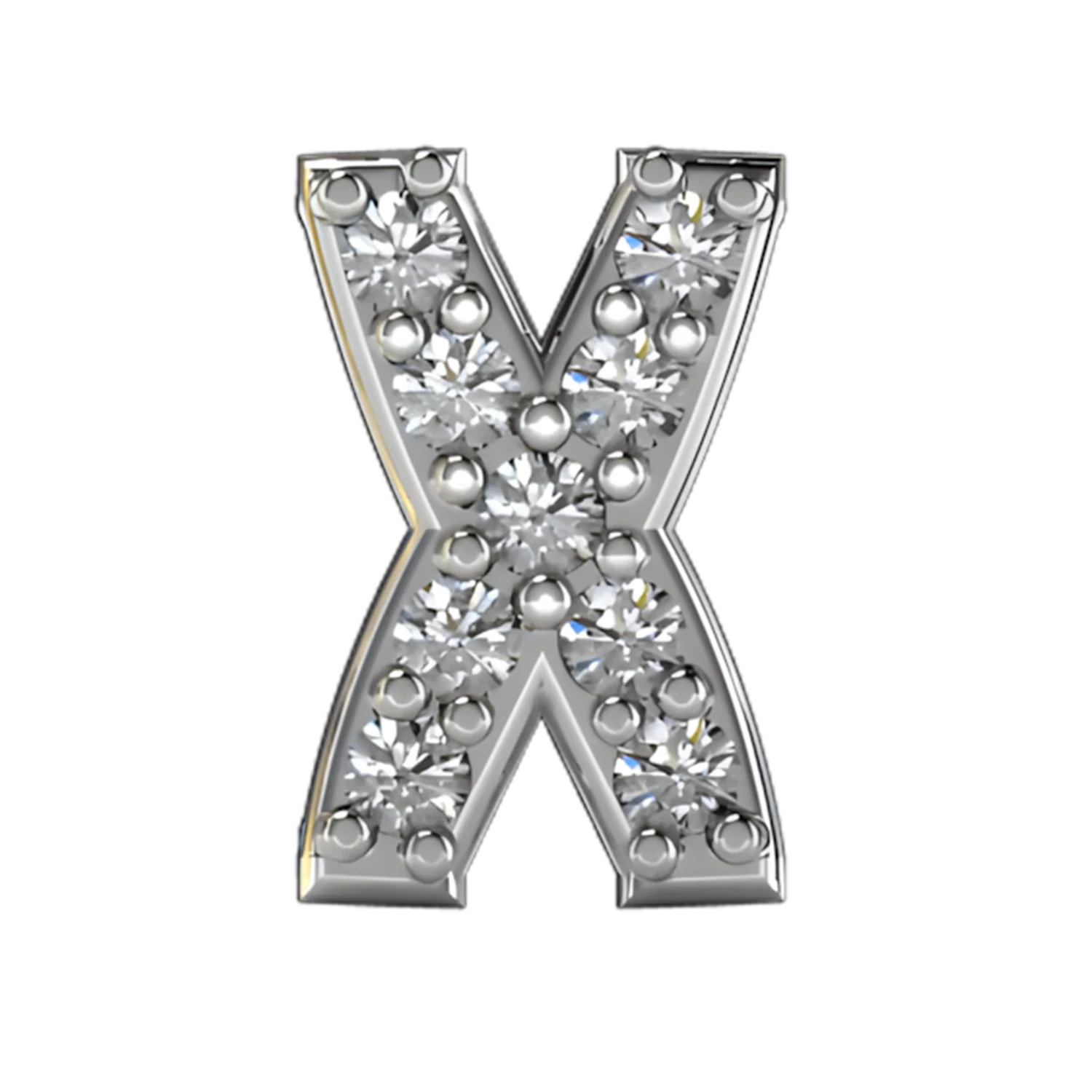 Slider Pave Letter X Charm - Image 4