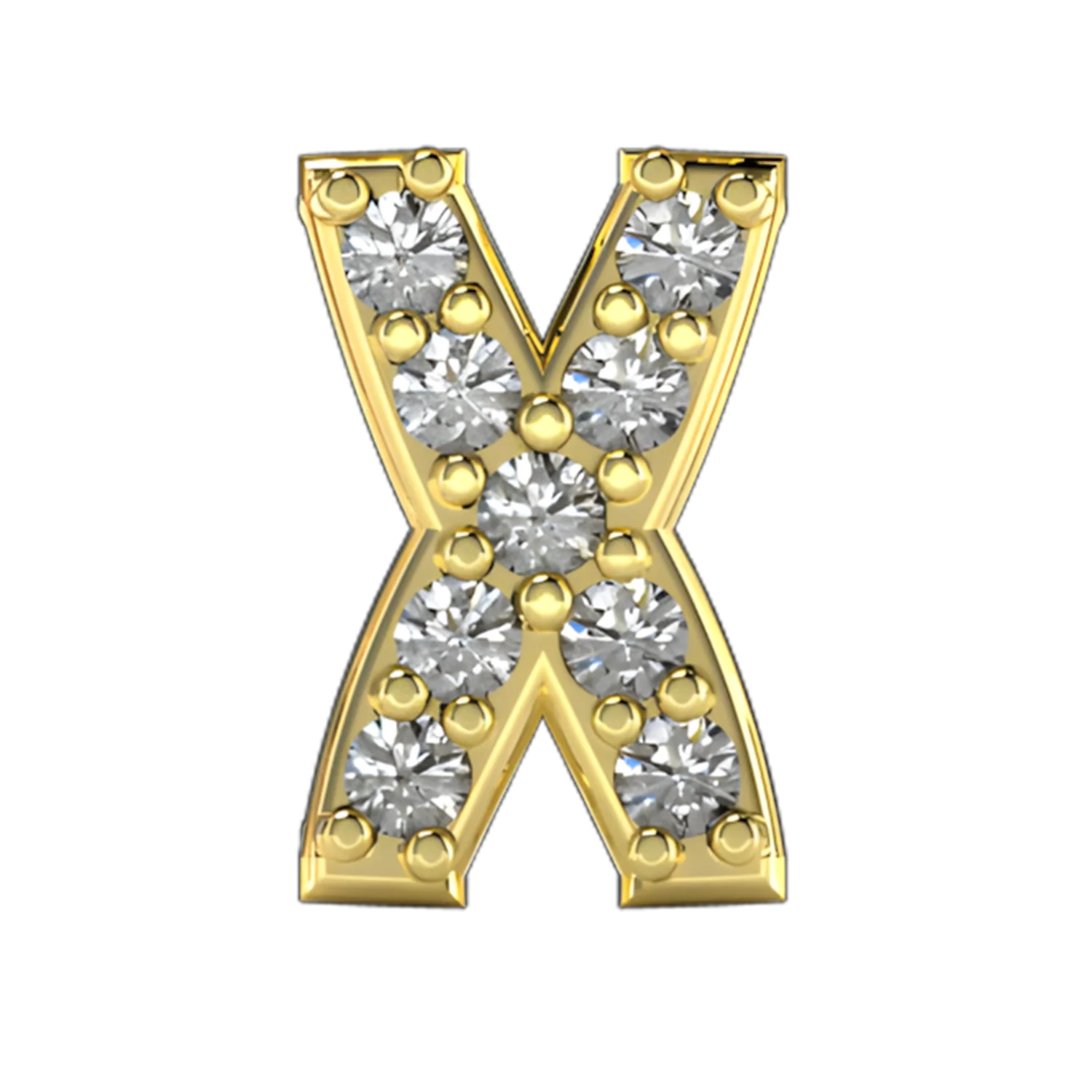 Slider Pave Letter X Charm - Image 5