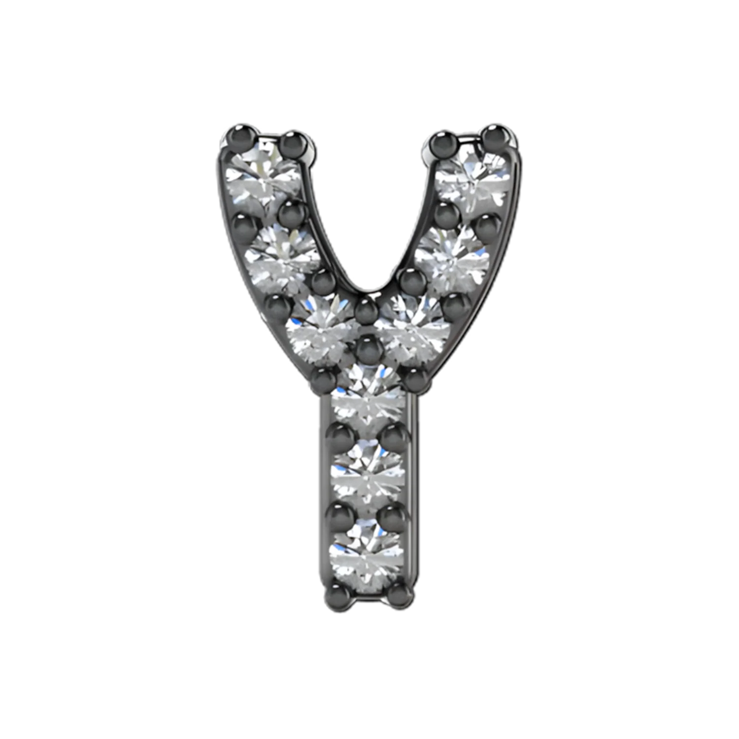 Slider Pave Letter Y Charm - Image 2