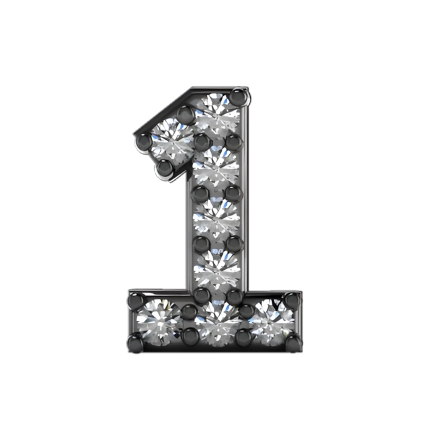 Slider Pave Number 1 Charm - Image 2
