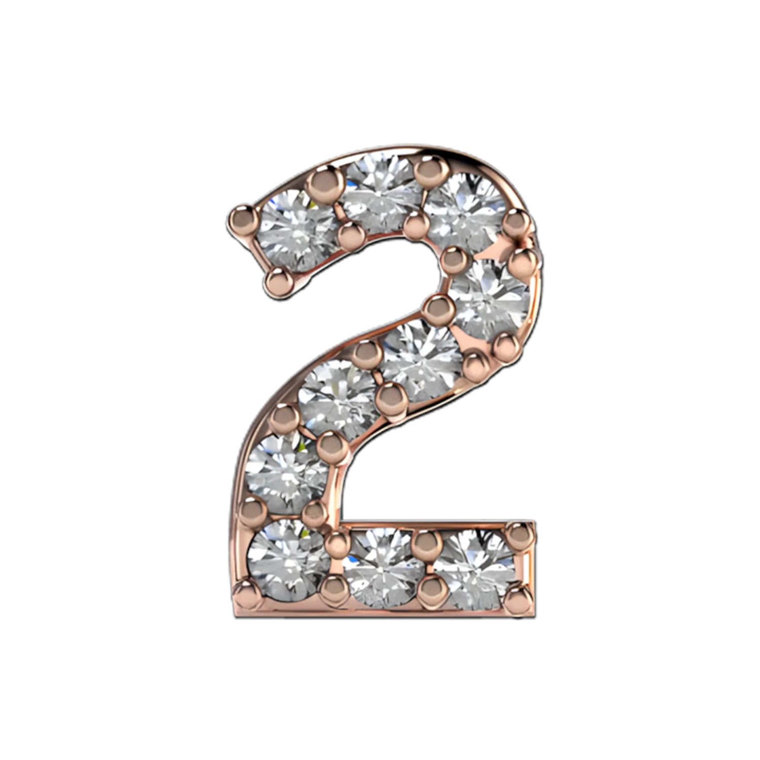 Slider Pave Number 2 Charm - Image 3