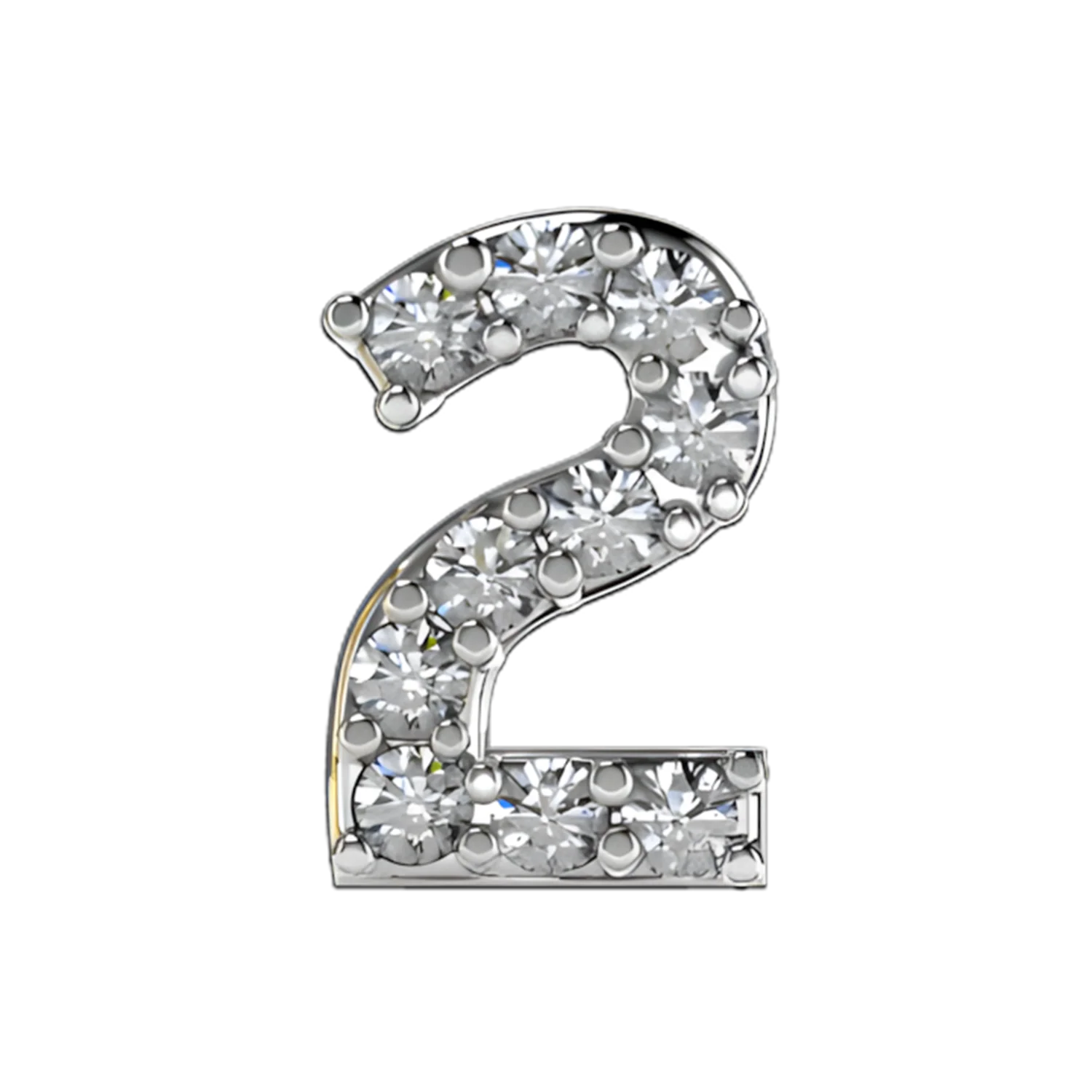 Slider Pave Number 2 Charm - Image 4