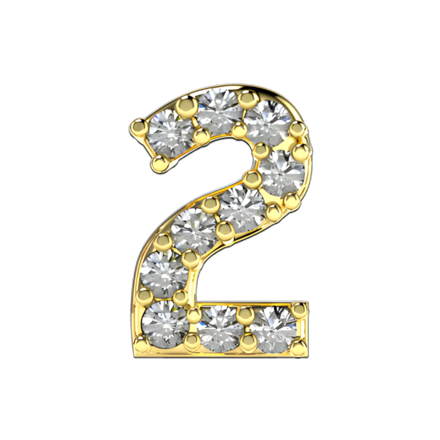 Slider Pave Number 2 Charm - Image 5