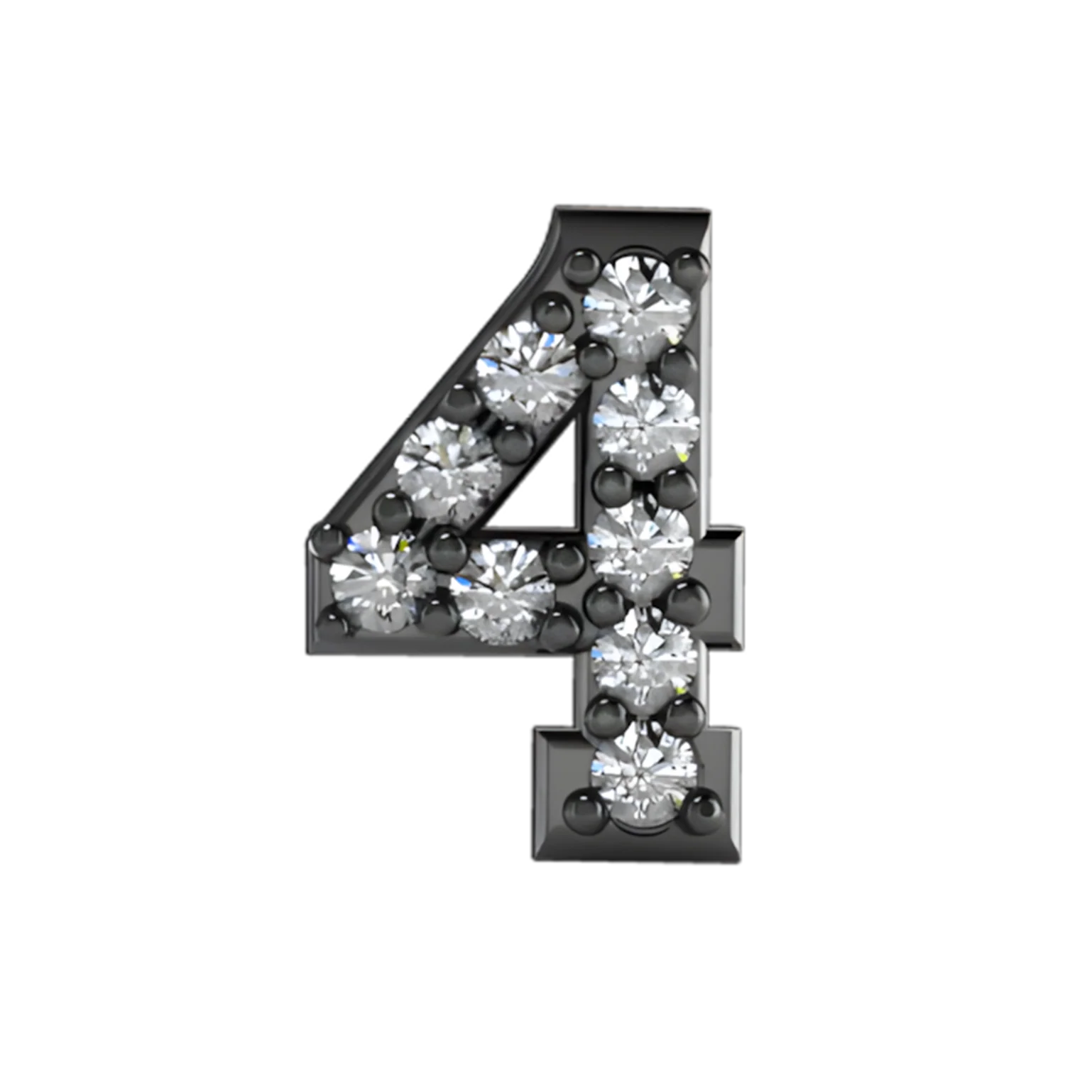 Slider Pave Number 4 Charm - Image 2
