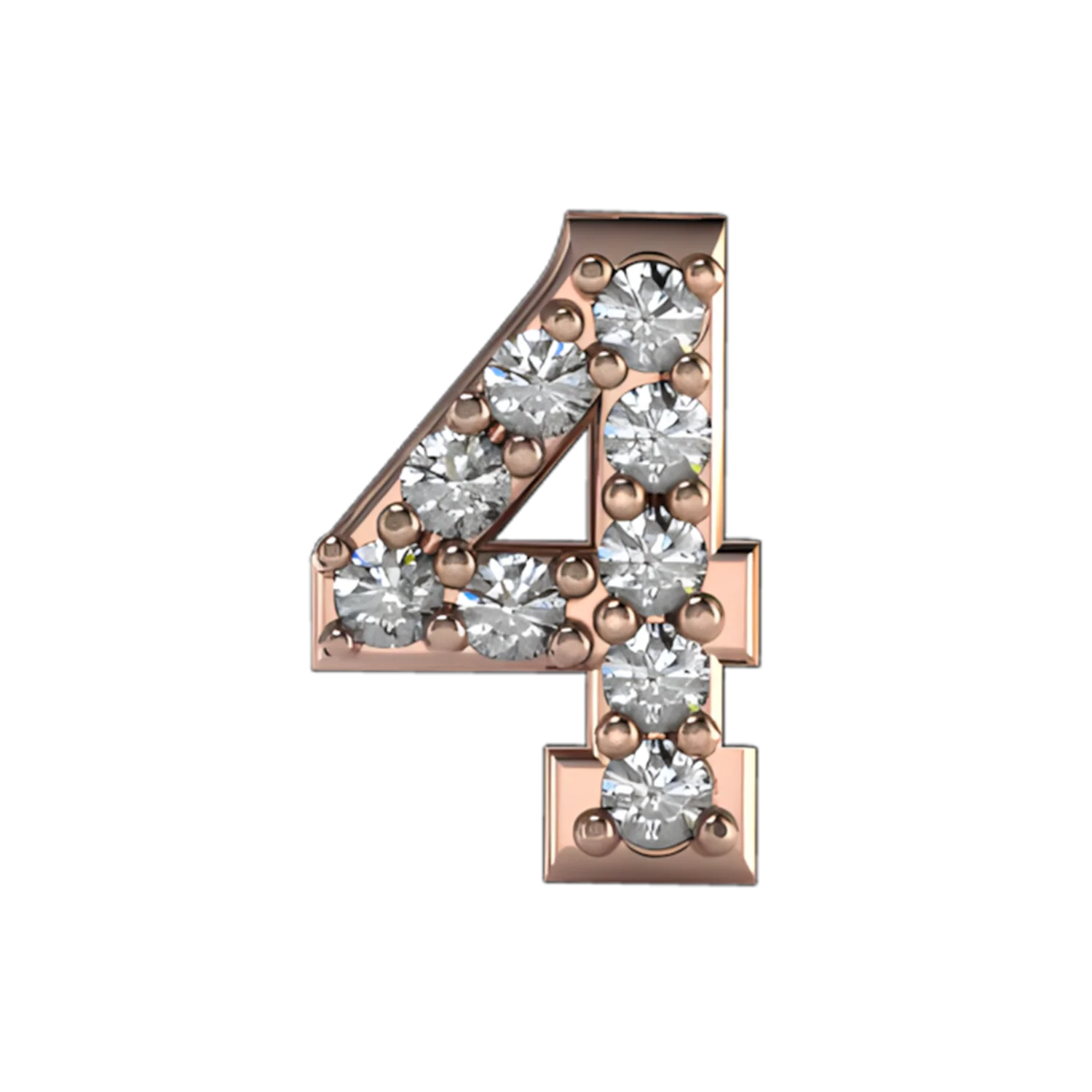 Slider Pave Number 4 Charm - Image 3