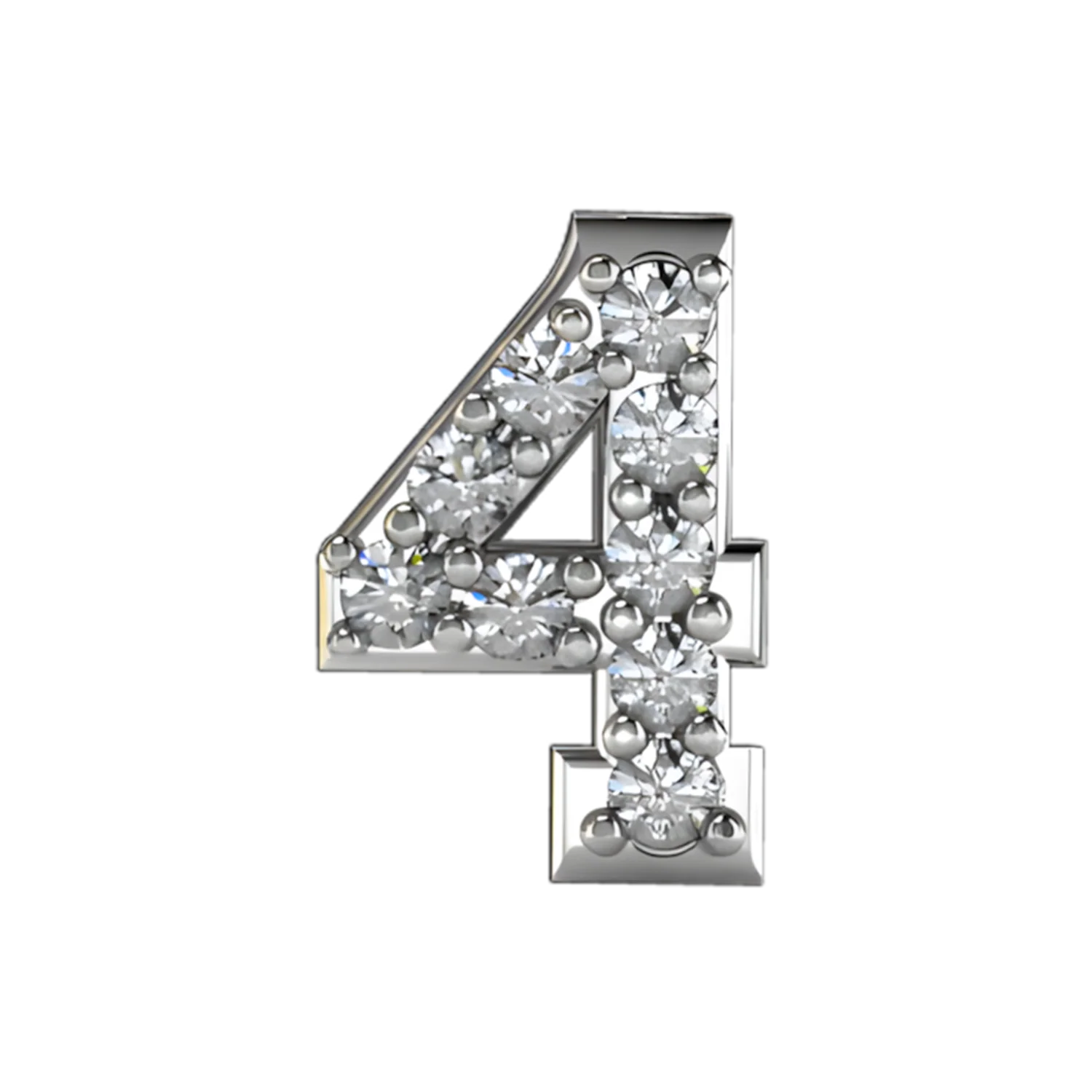 Slider Pave Number 4 Charm - Image 4
