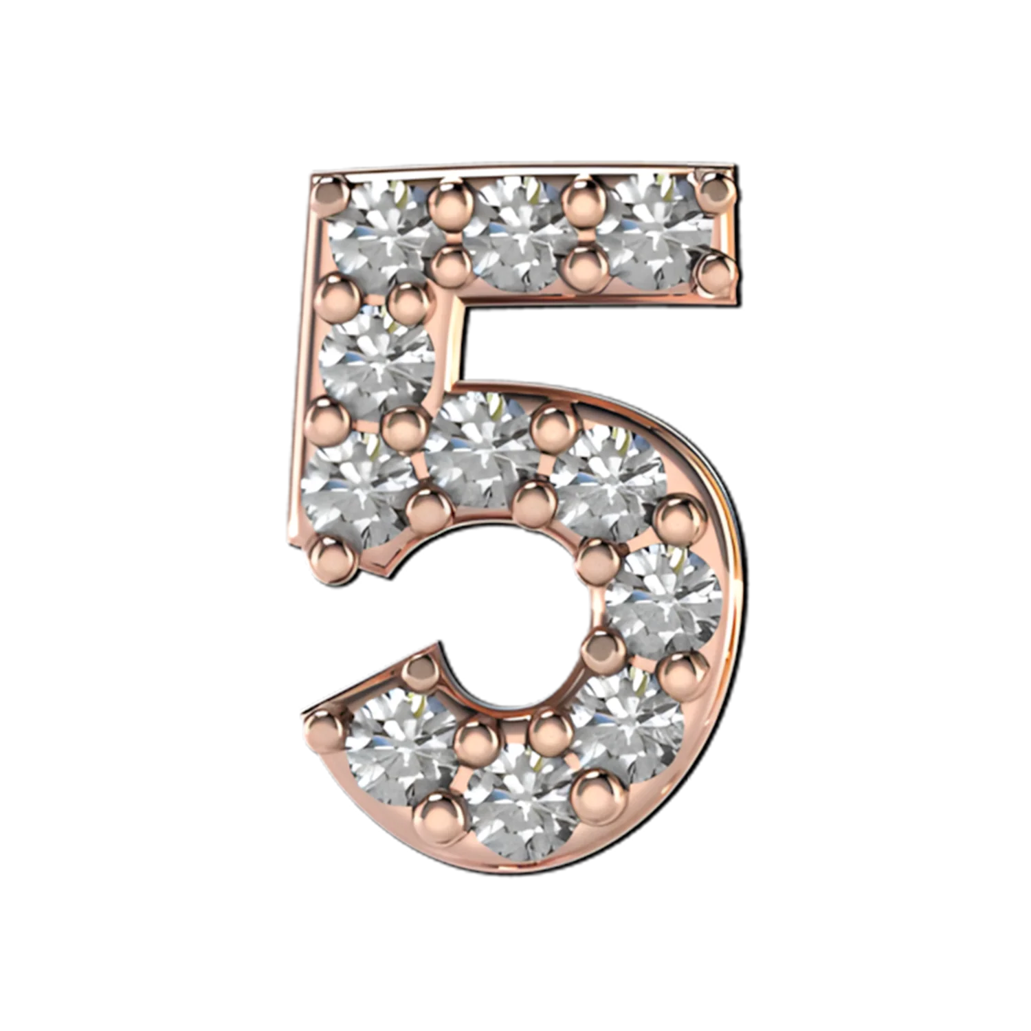 Slider Pave Number 5 Charm - Image 3