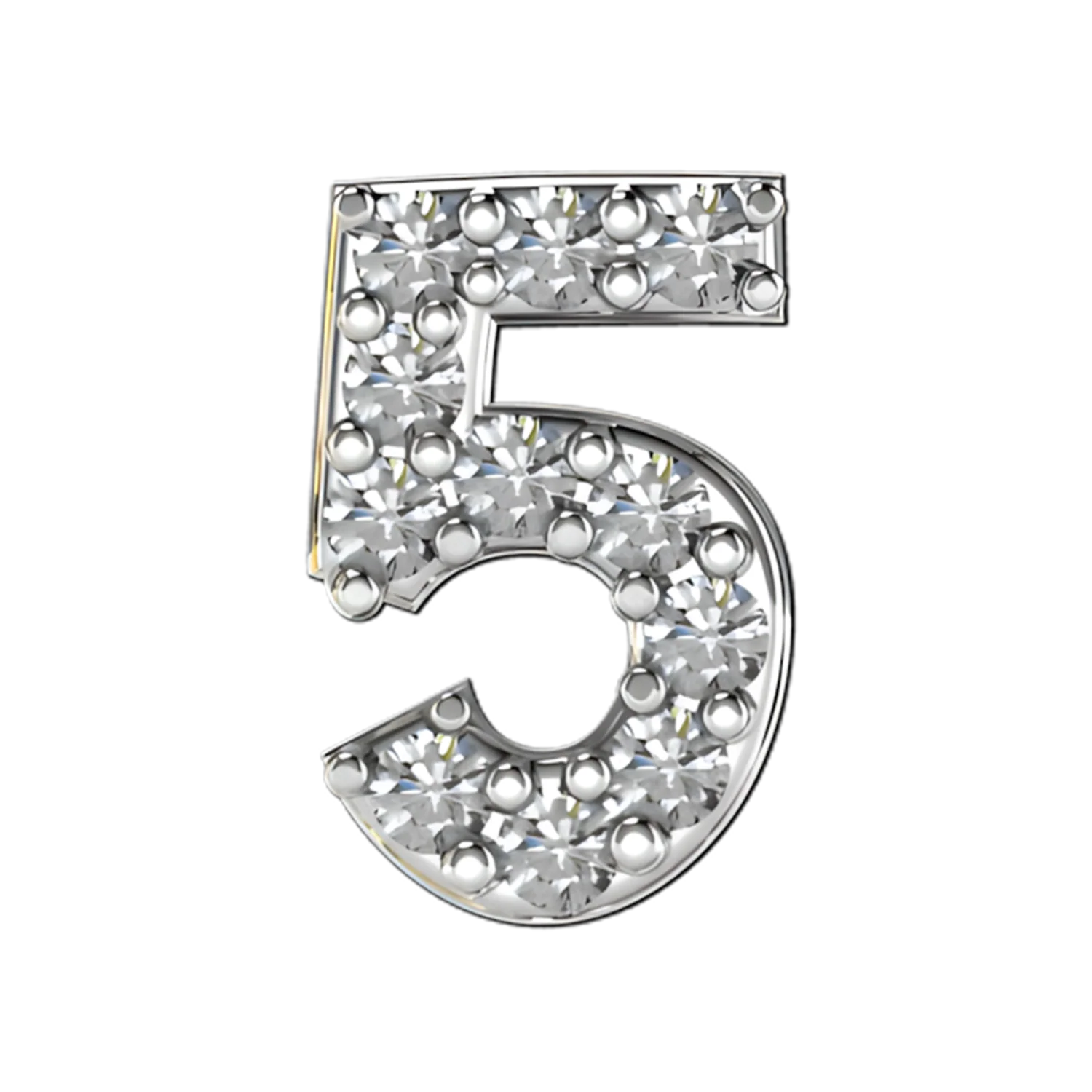 Slider Pave Number 5 Charm - Image 4