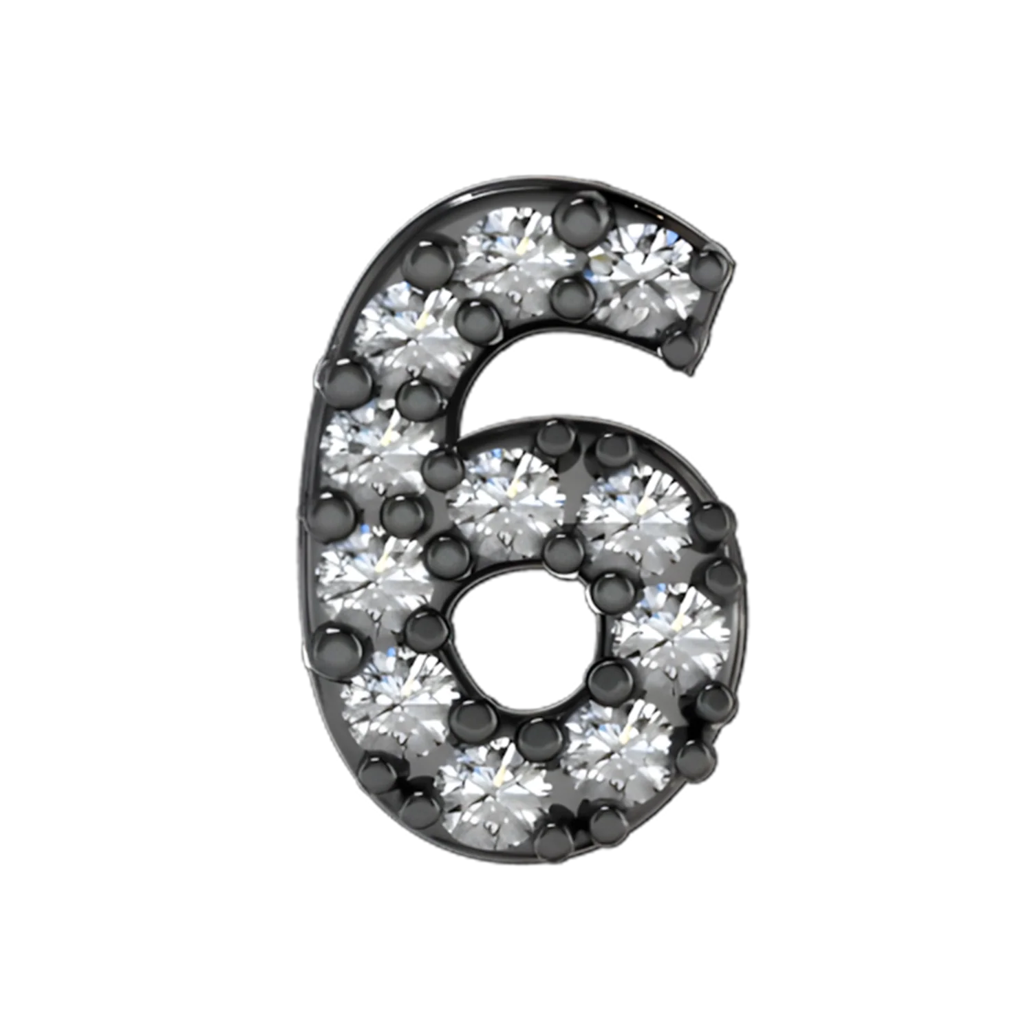 Slider Pave Number 6 Charm - Image 2