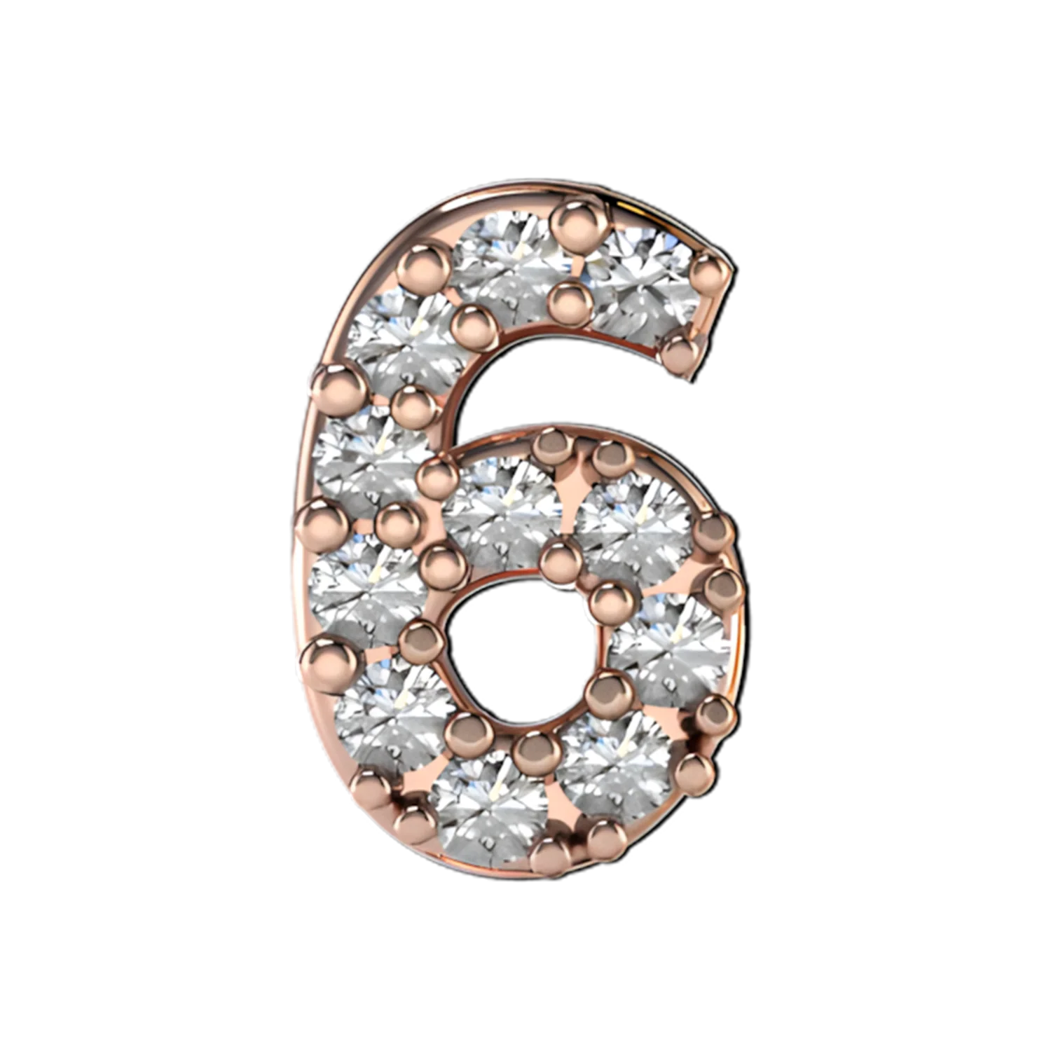 Slider Pave Number 6 Charm - Image 3