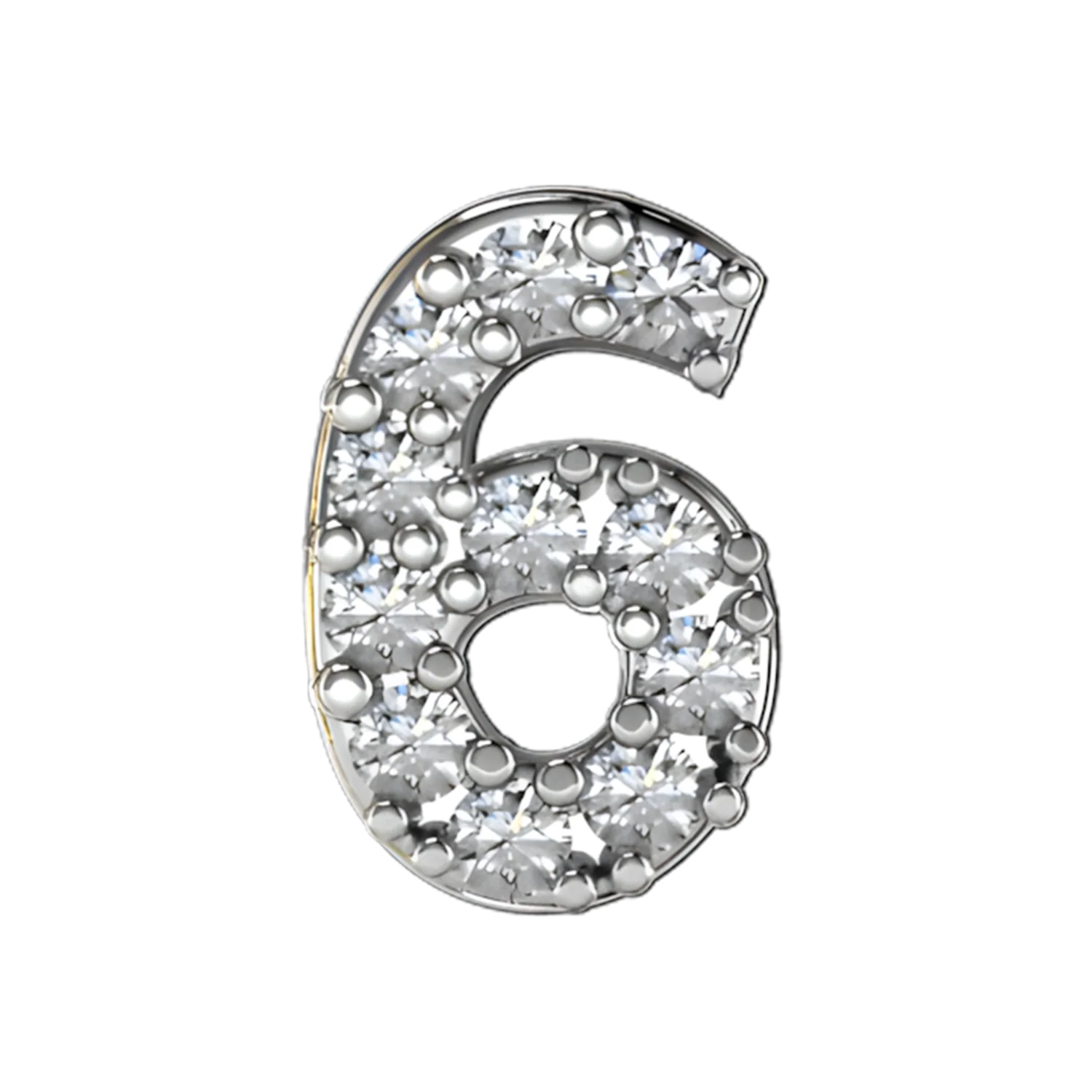 Slider Pave Number 6 Charm - Image 4