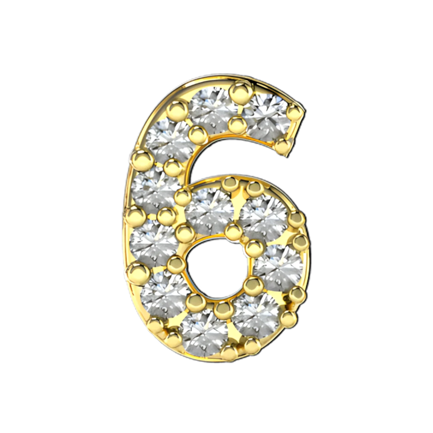 Slider Pave Number 6 Charm - Image 5