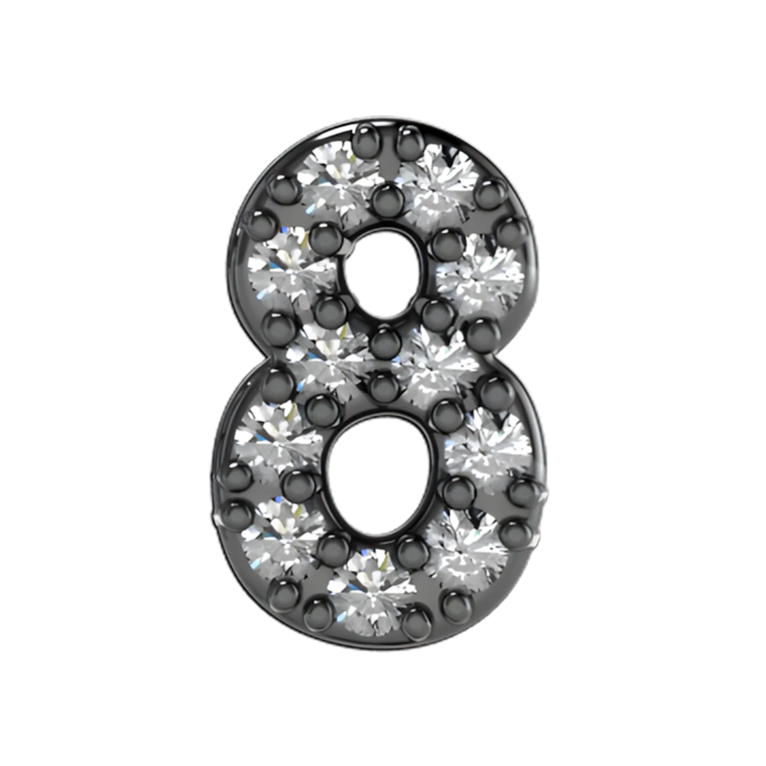 Slider Pave Number 8 Charm - Image 2