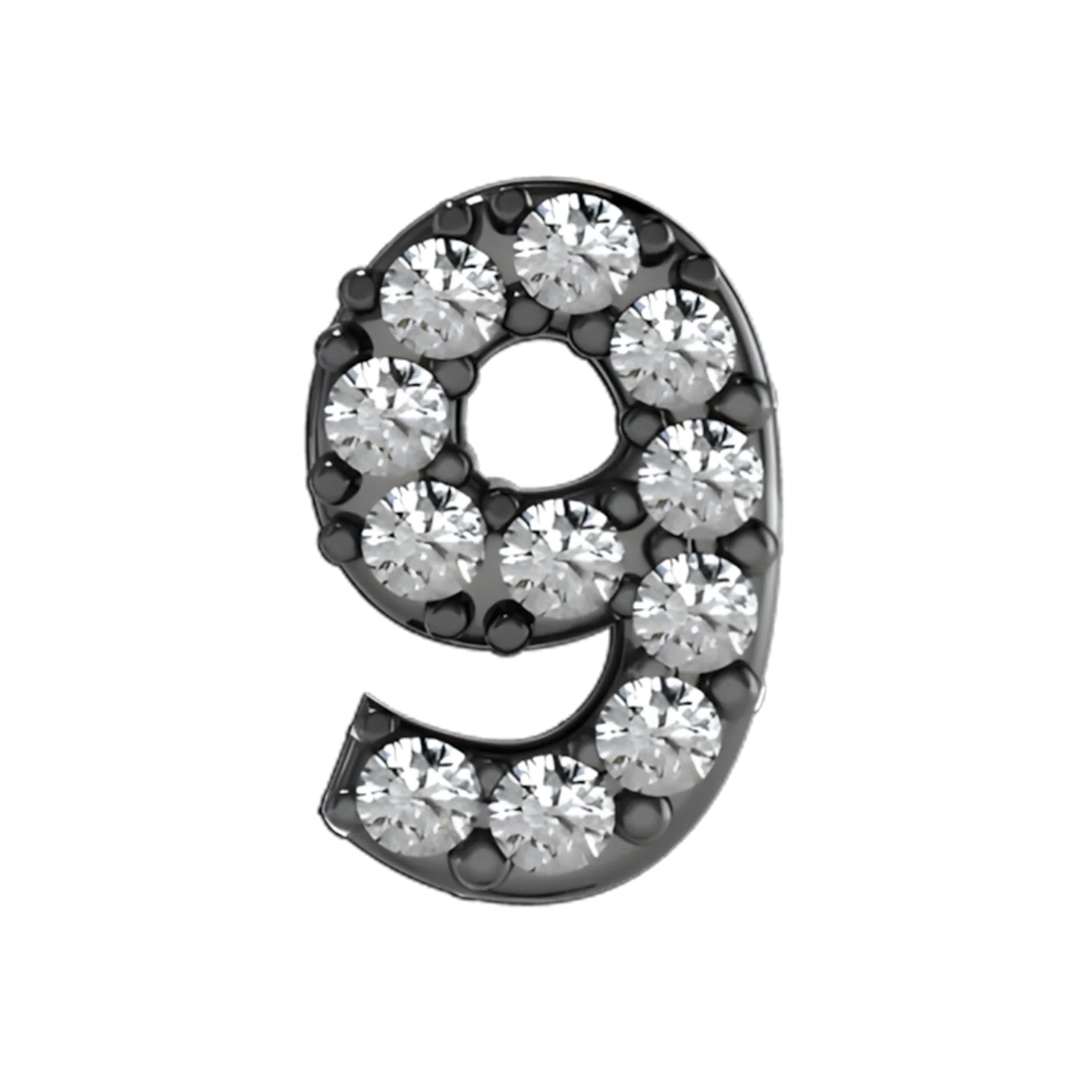 Slider Pave Number 9 Charm - Image 2