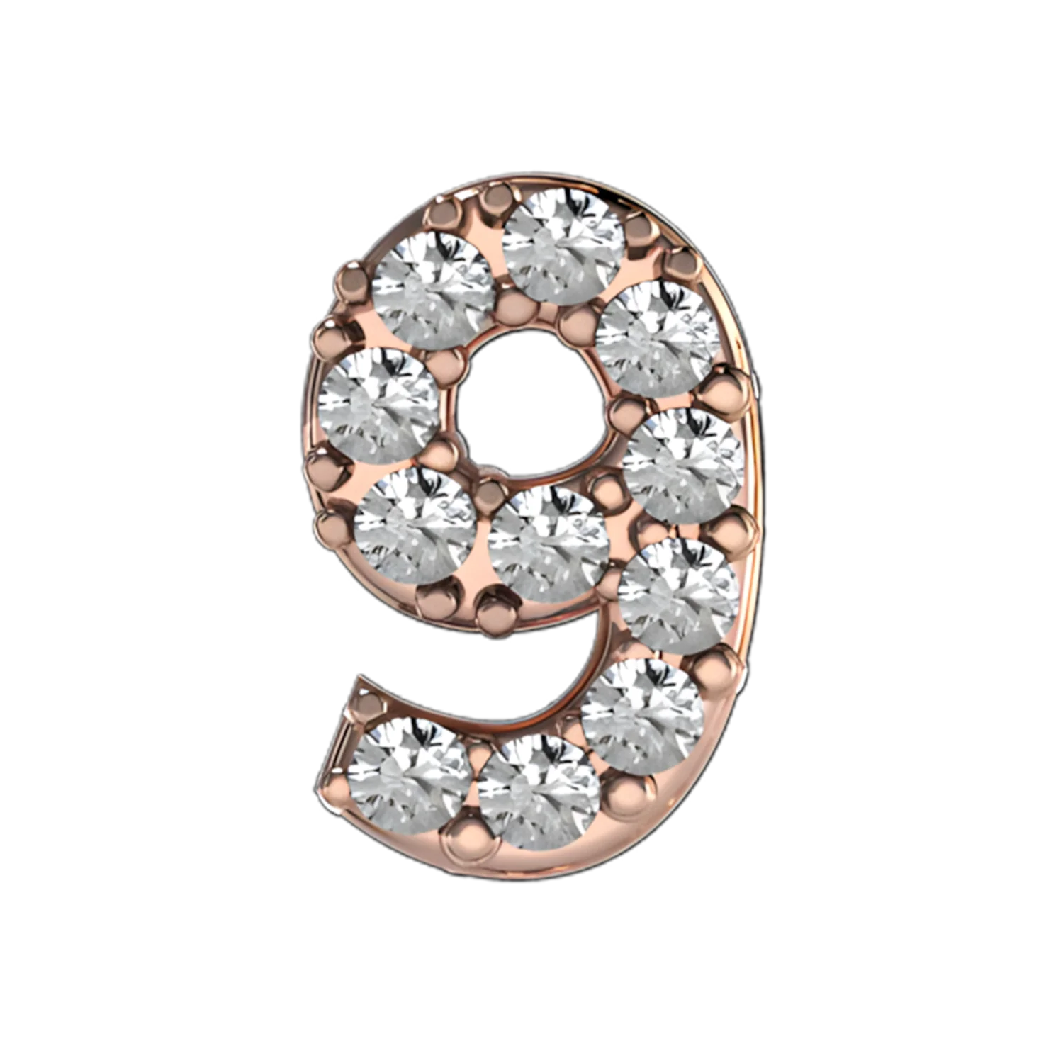 Slider Pave Number 9 Charm - Image 3