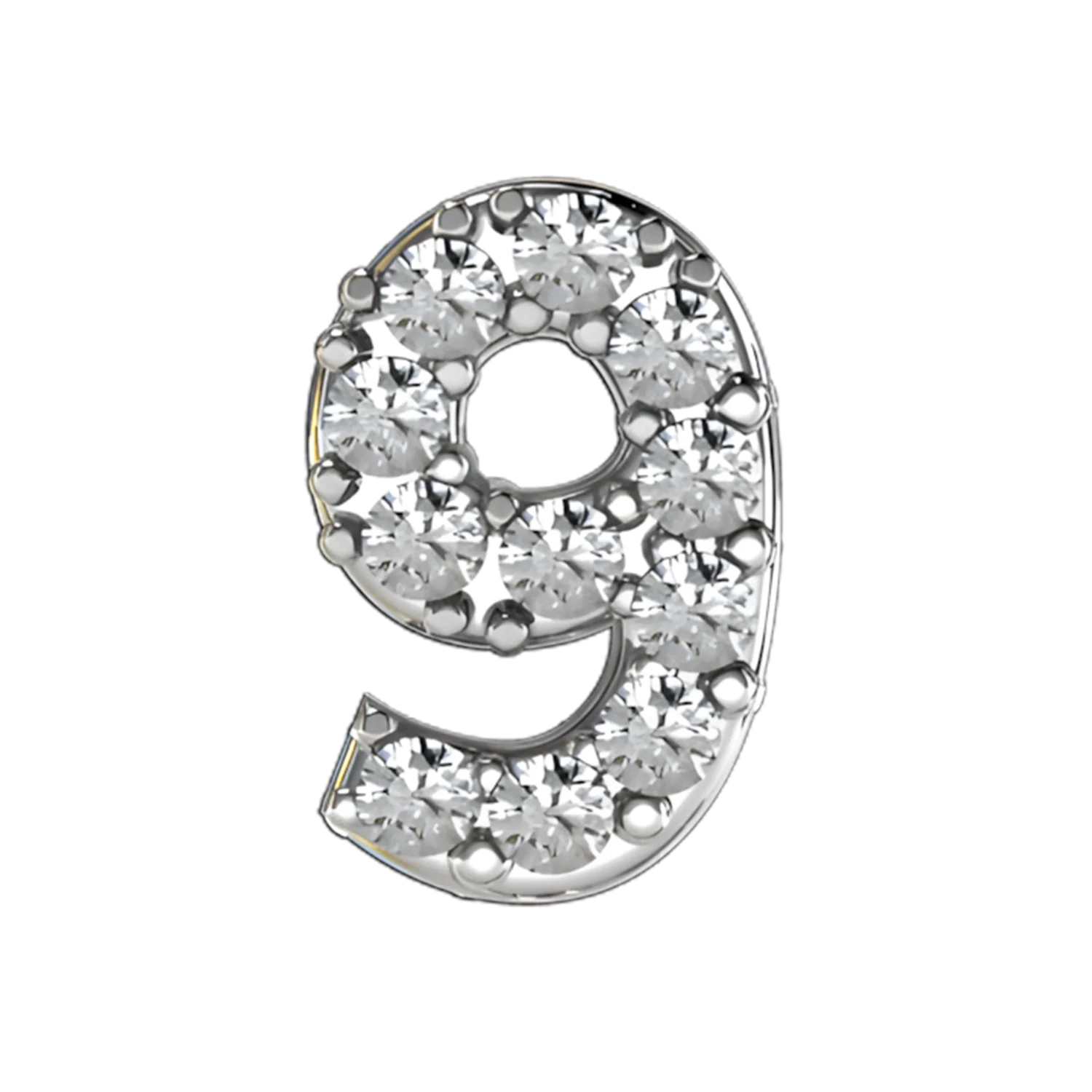 Slider Pave Number 9 Charm - Image 4