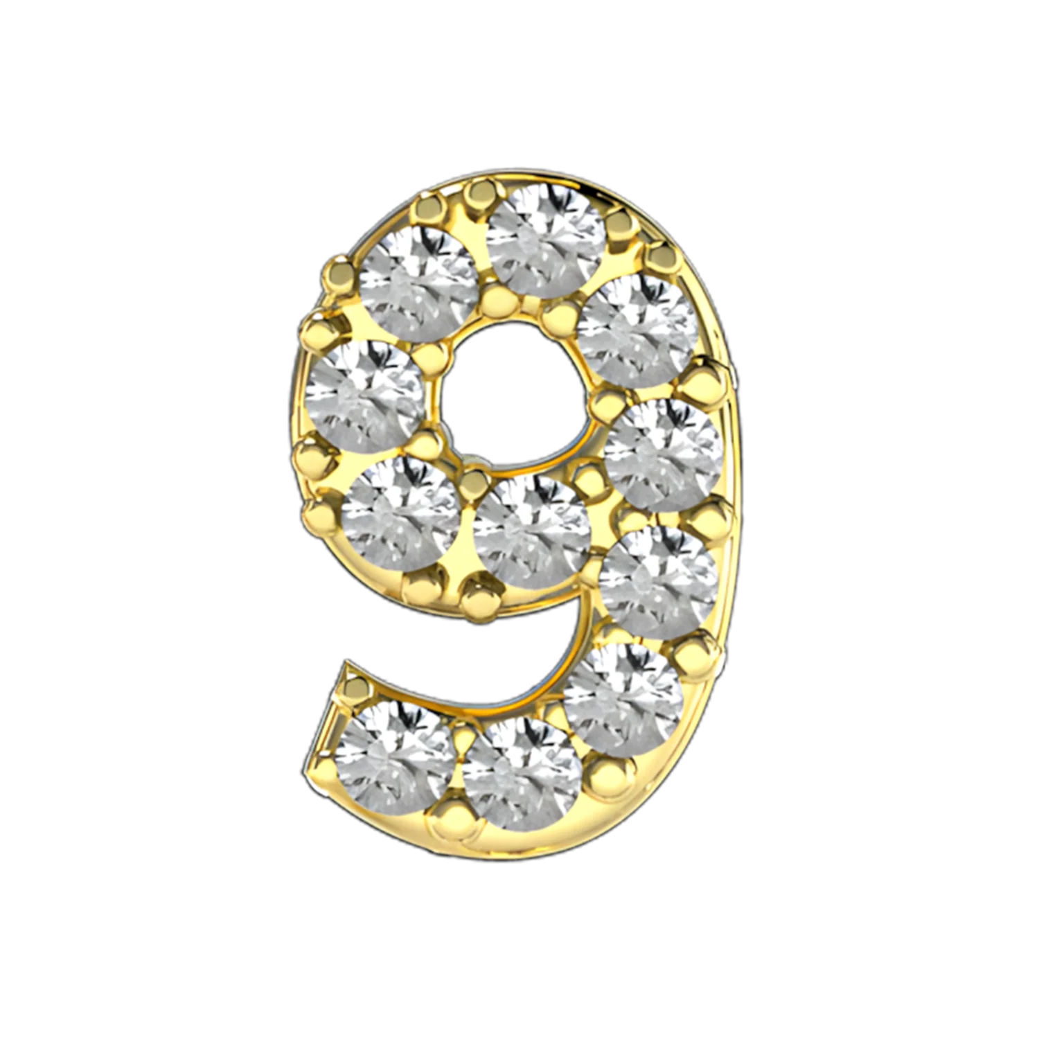 Slider Pave Number 9 Charm - Image 5