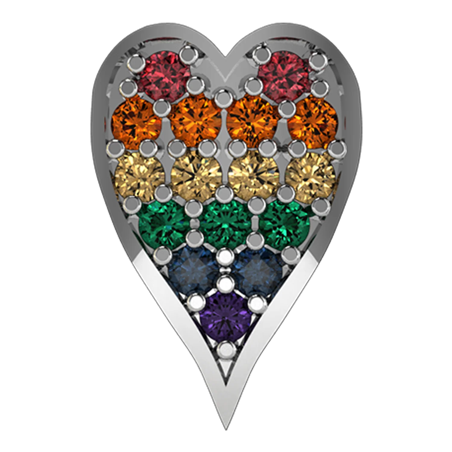 Slider Rainbow Heart Charm - Image 3