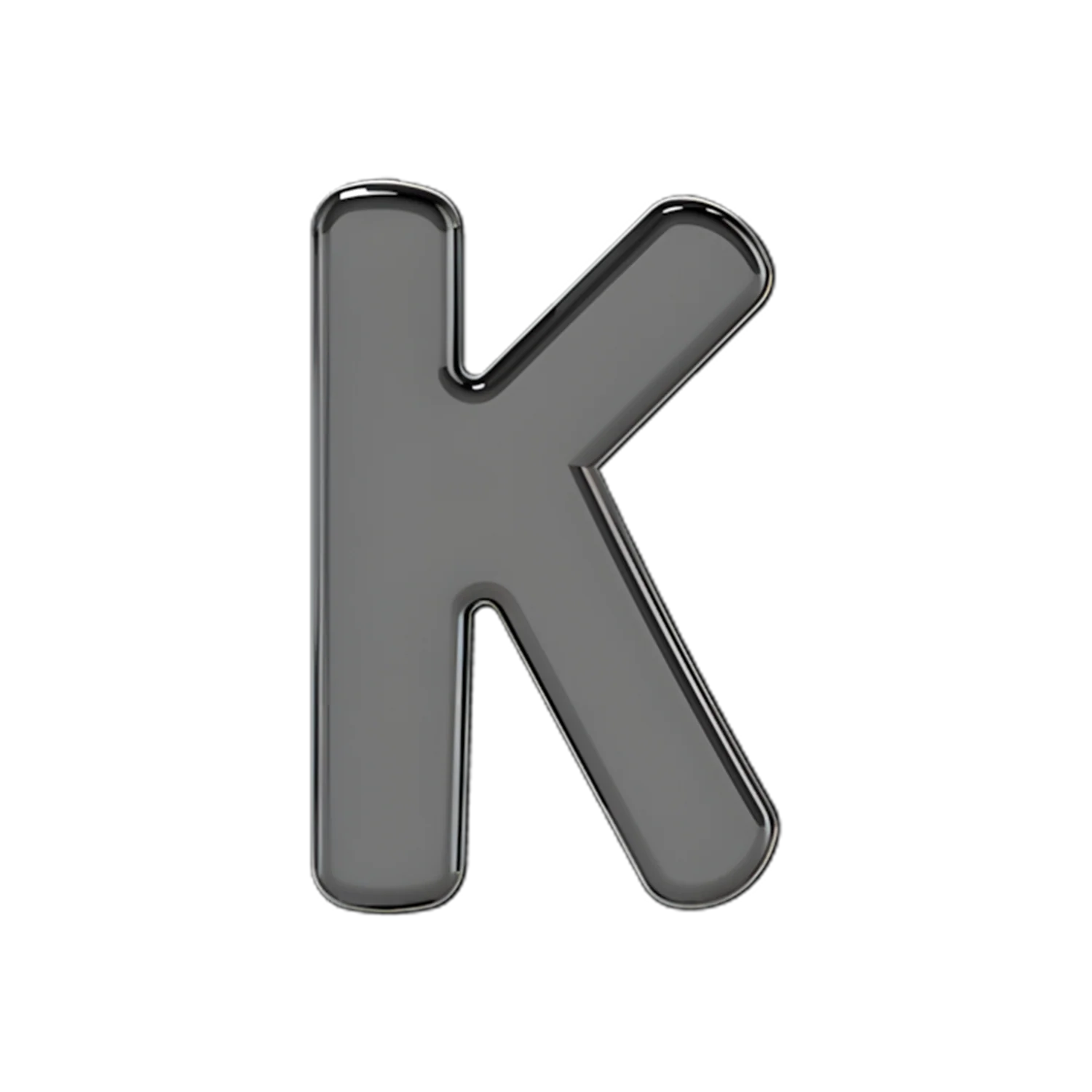 Slider Solid Letter K Charm