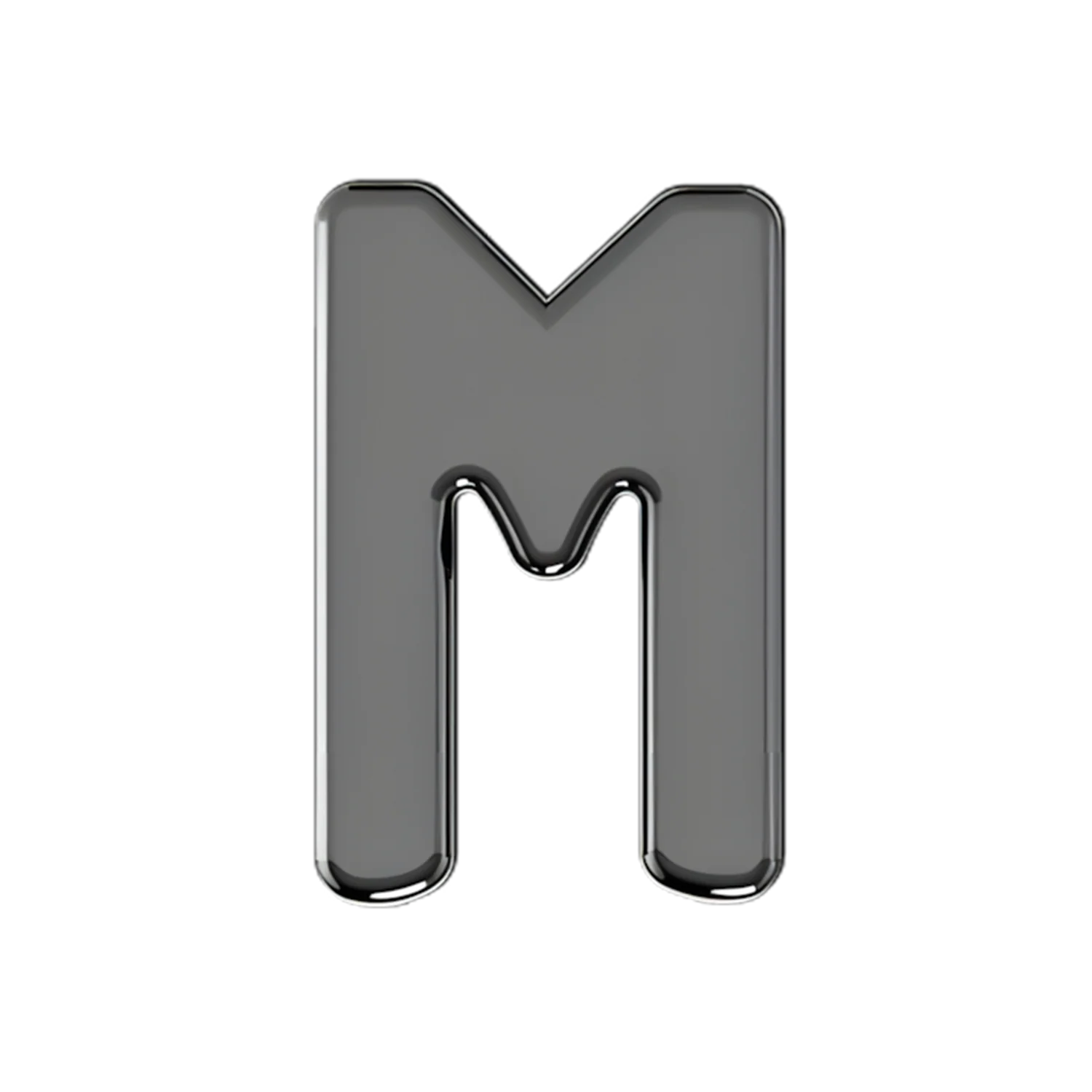 Slider Solid Letter M Charm