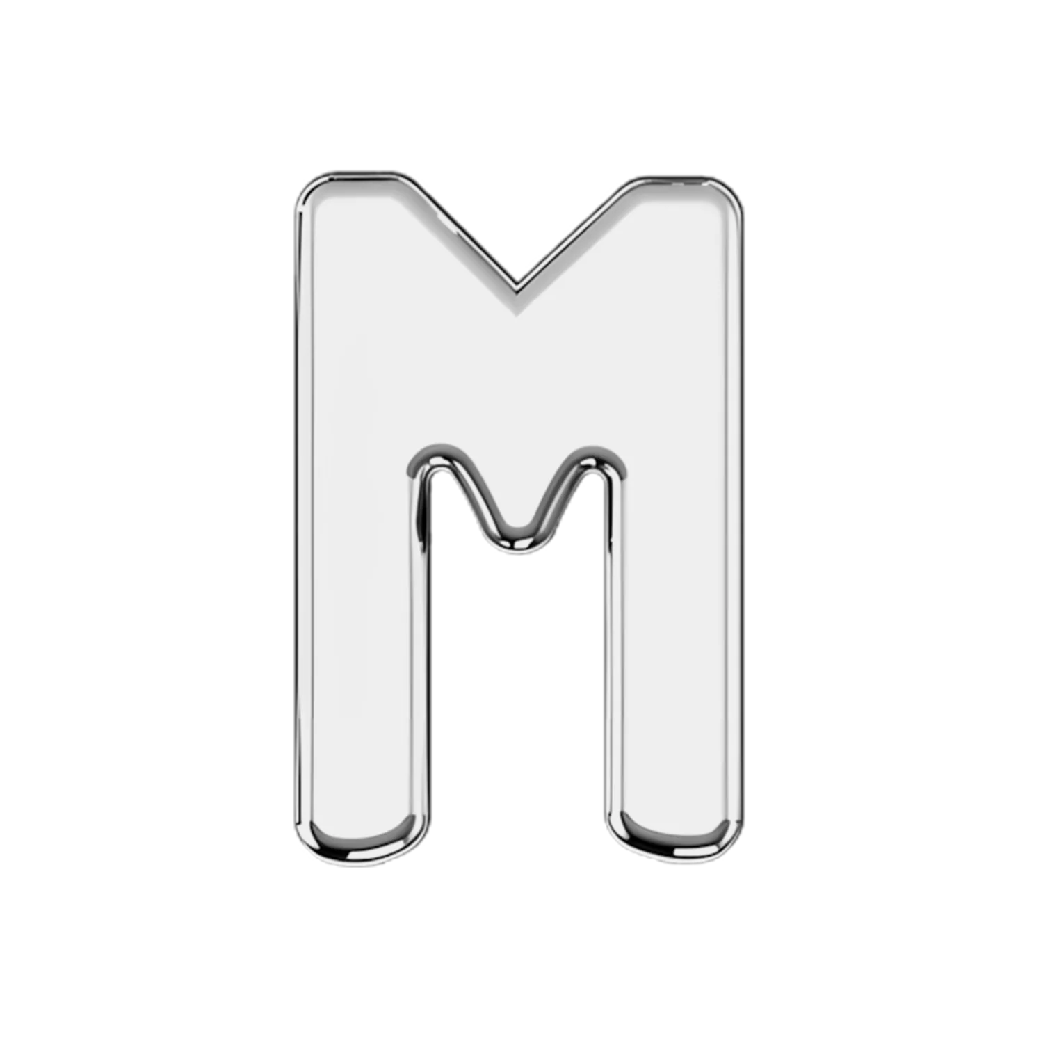 Slider Solid Letter M Charm - Image 3