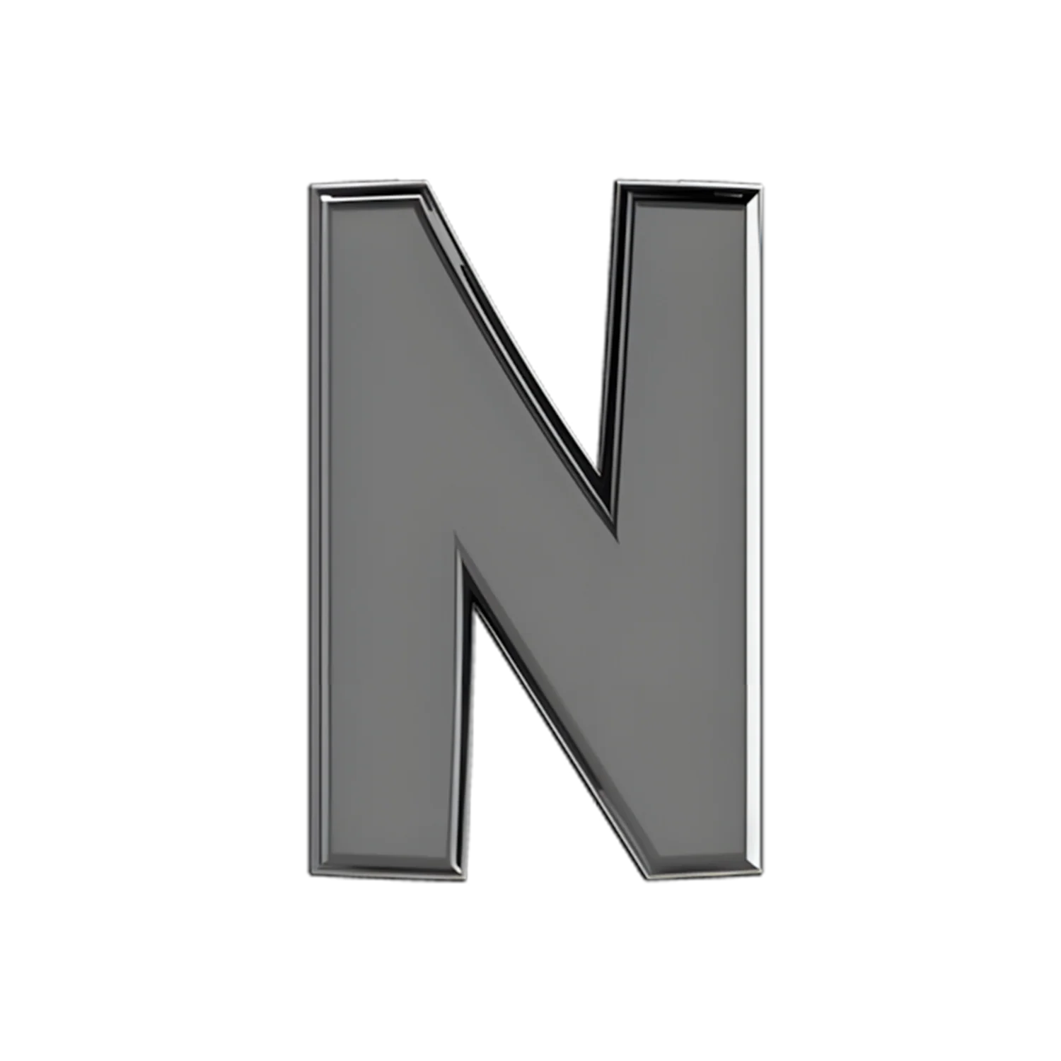 Slider Solid Letter N Charm