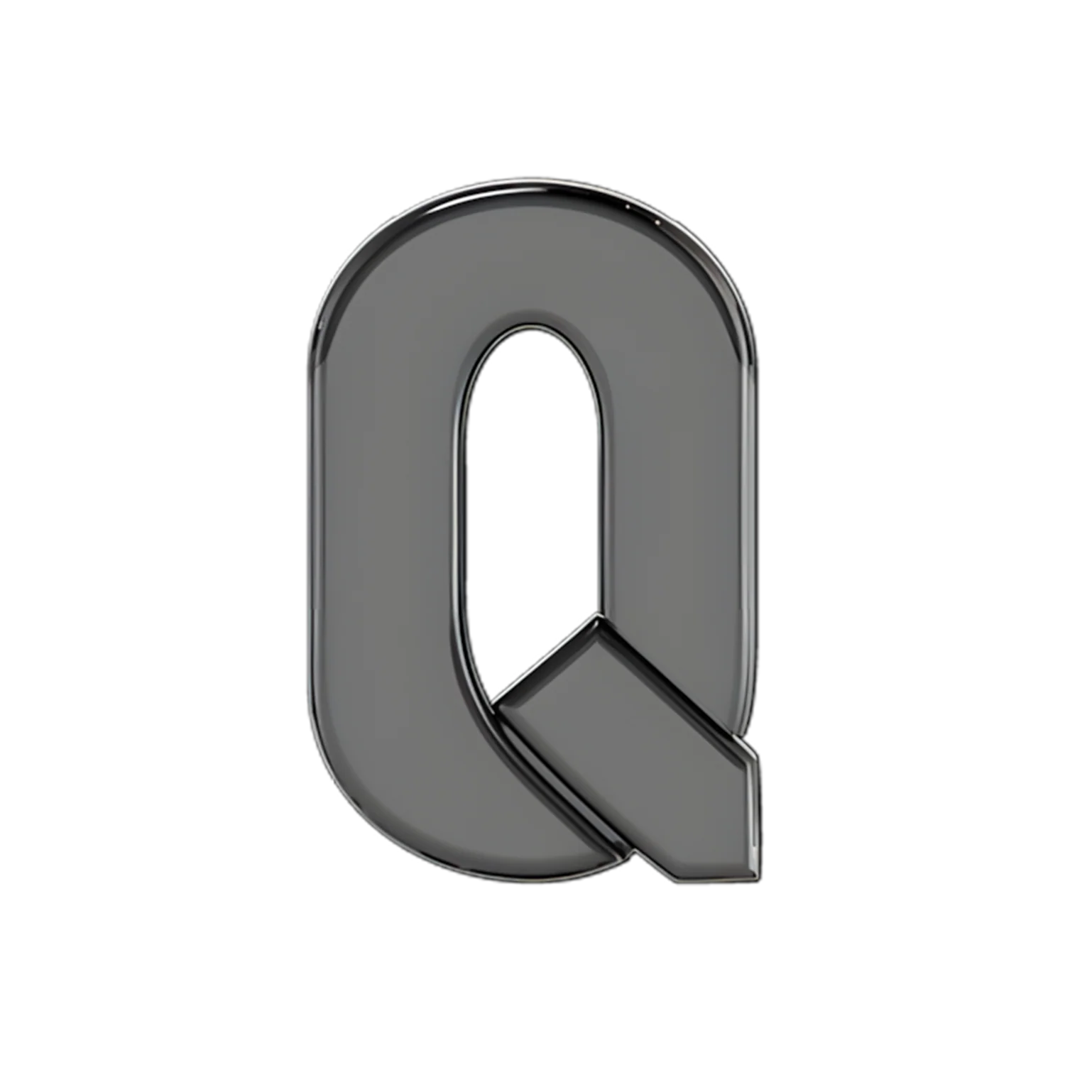 Slider Solid Letter Q Charm - Image 3