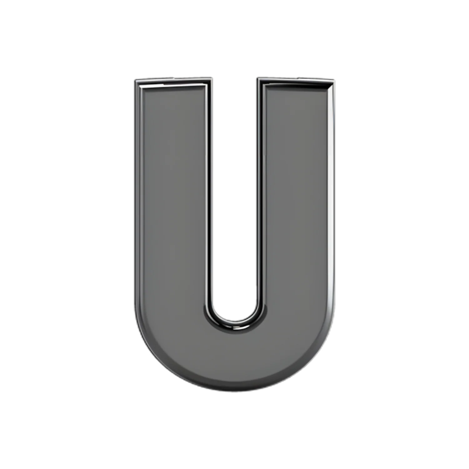 Slider Solid Letter U Charm