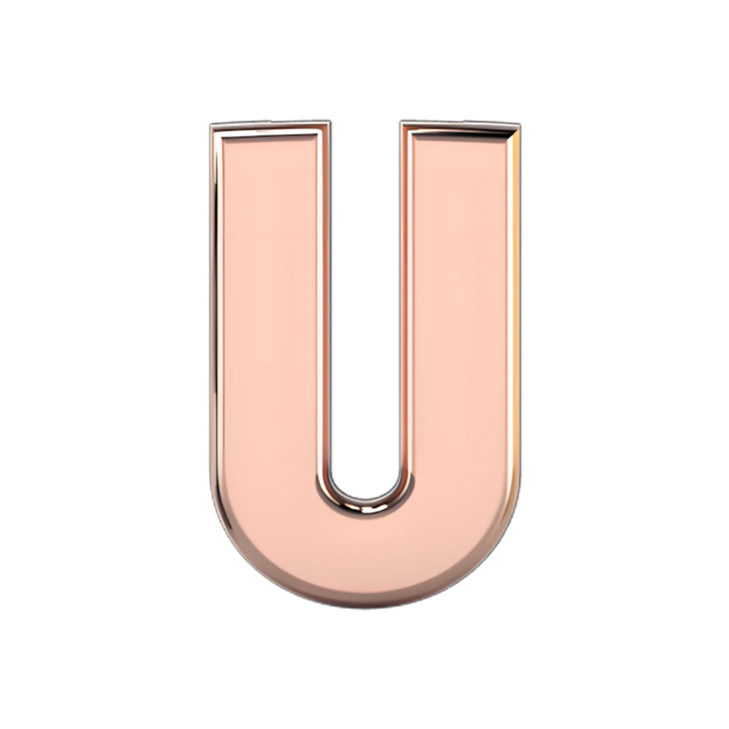 Slider Solid Letter U Charm - Image 2