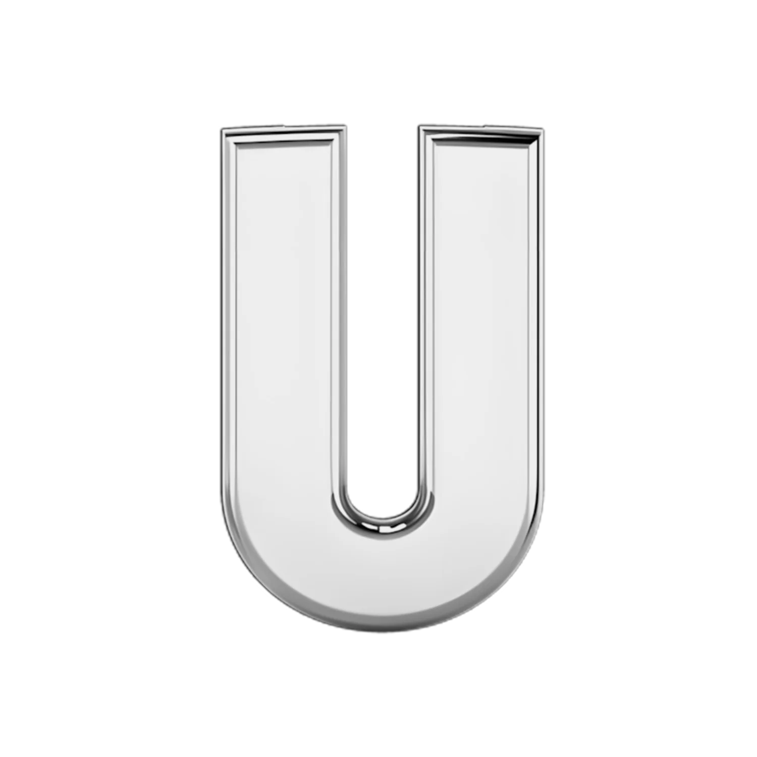 Slider Solid Letter U Charm - Image 3