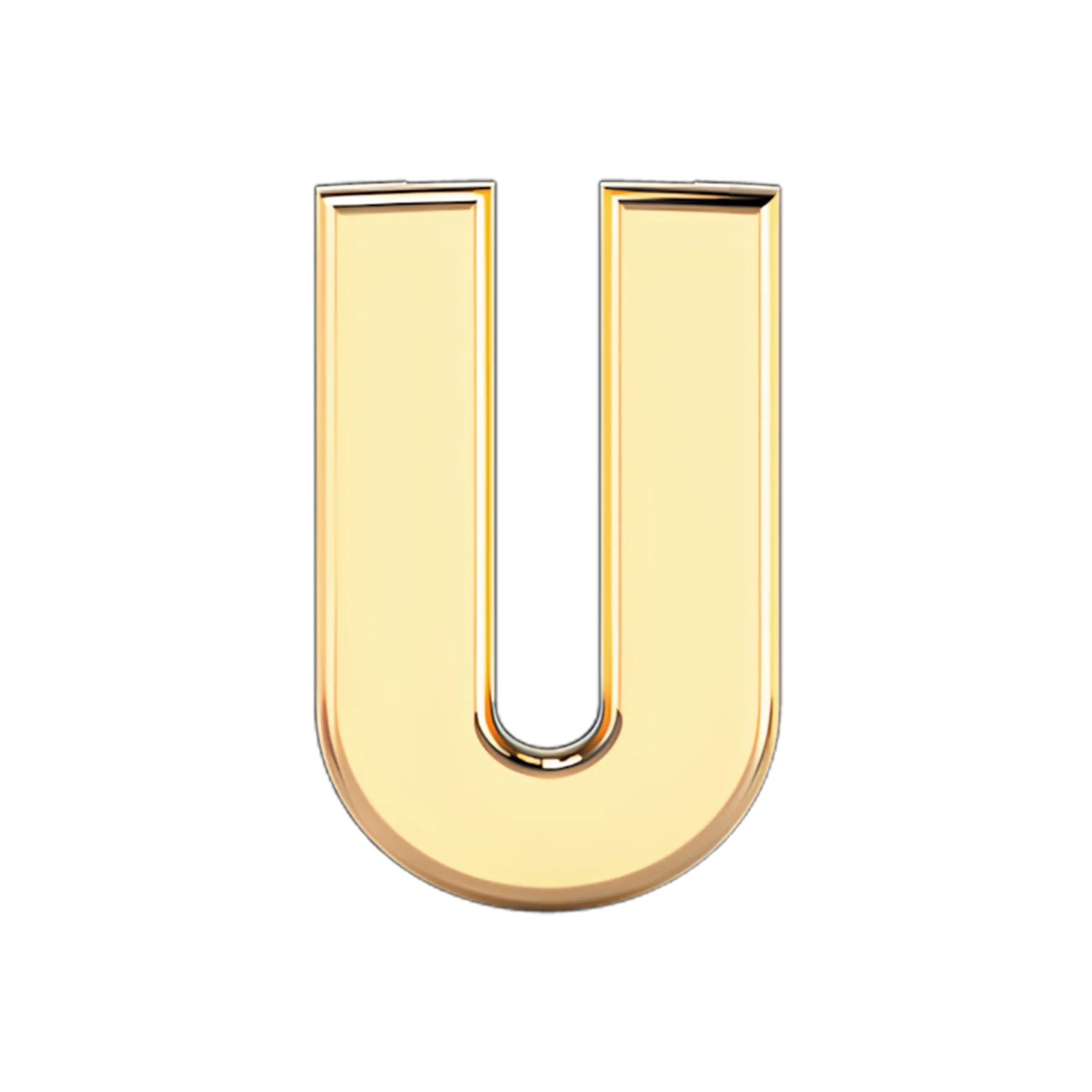 Slider Solid Letter U Charm - Image 4