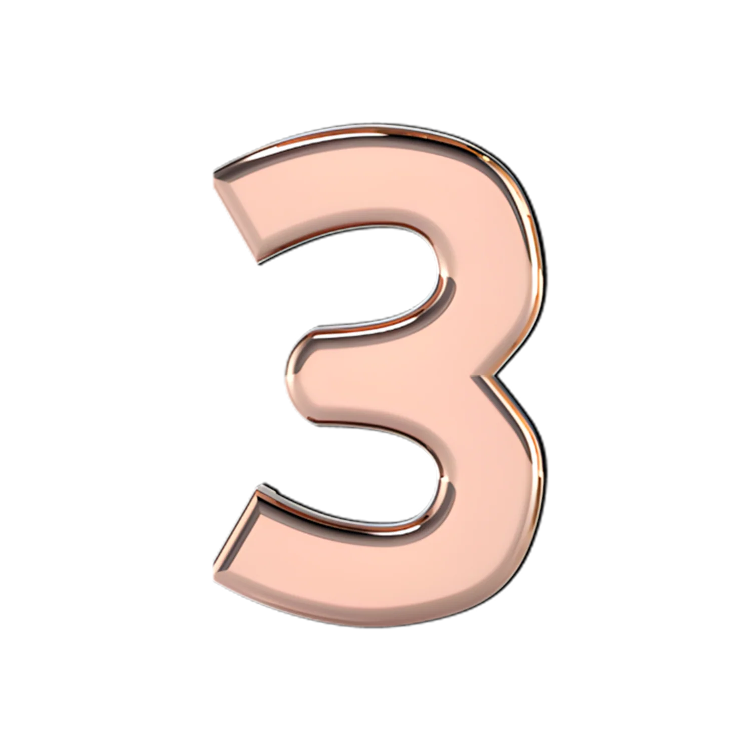 Slider Solid Number 3 Charm - Image 2