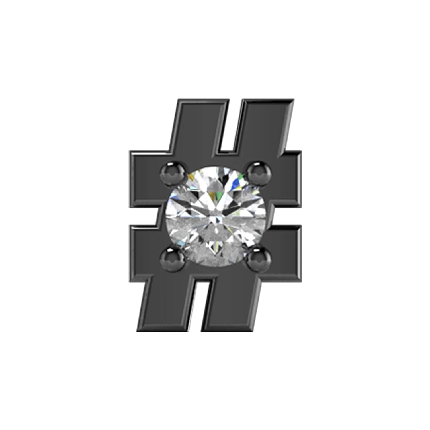Slider White Diamond Hashtag Charm