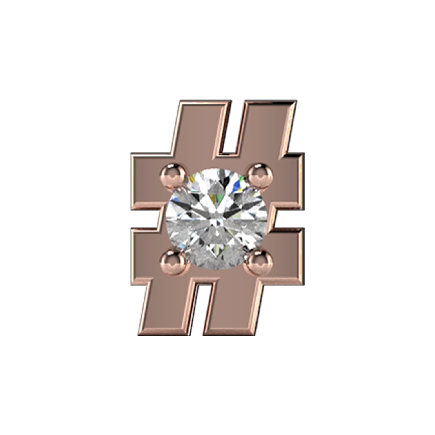Slider White Diamond Hashtag Charm - Image 2
