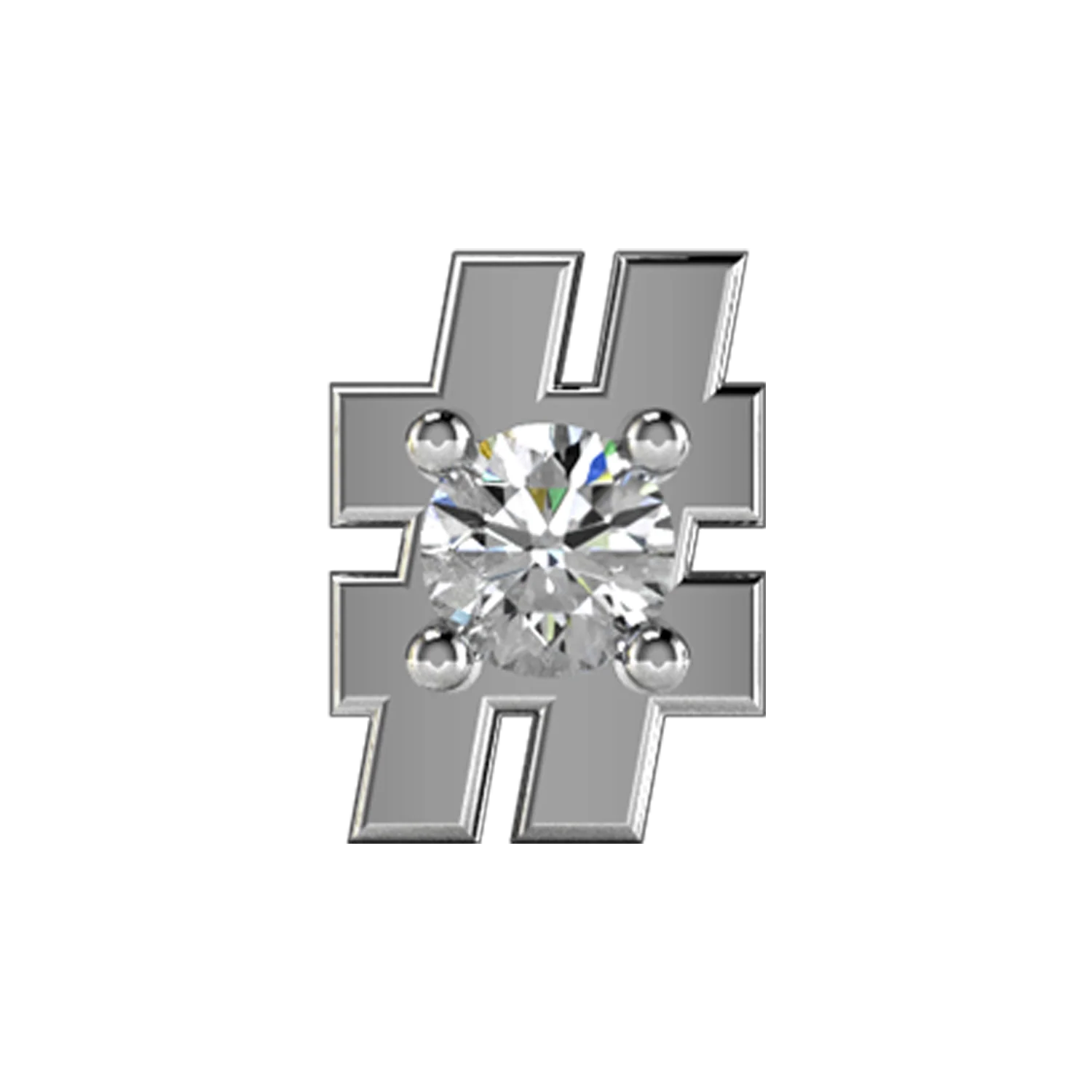 Slider White Diamond Hashtag Charm - Image 3