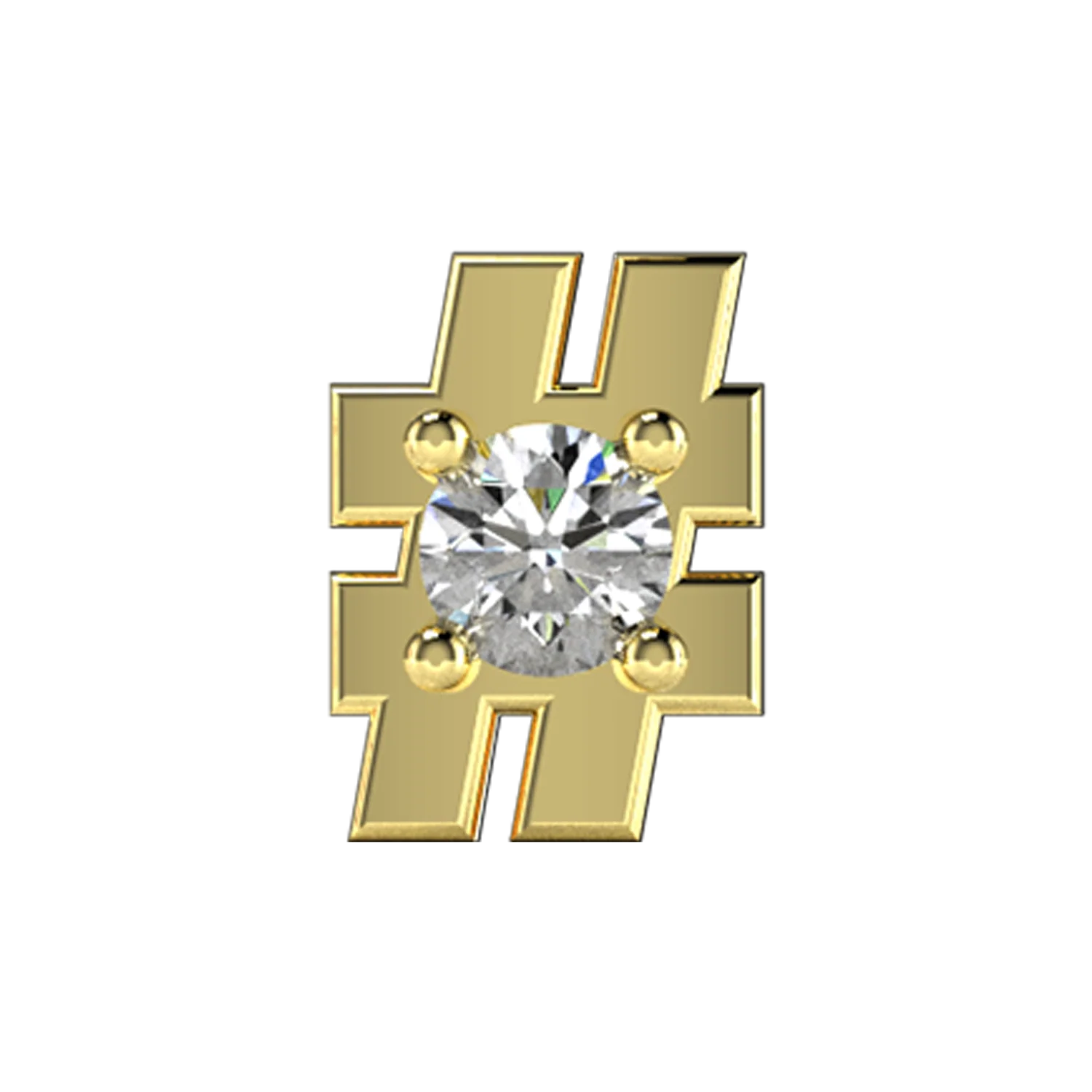 Slider White Diamond Hashtag Charm - Image 4