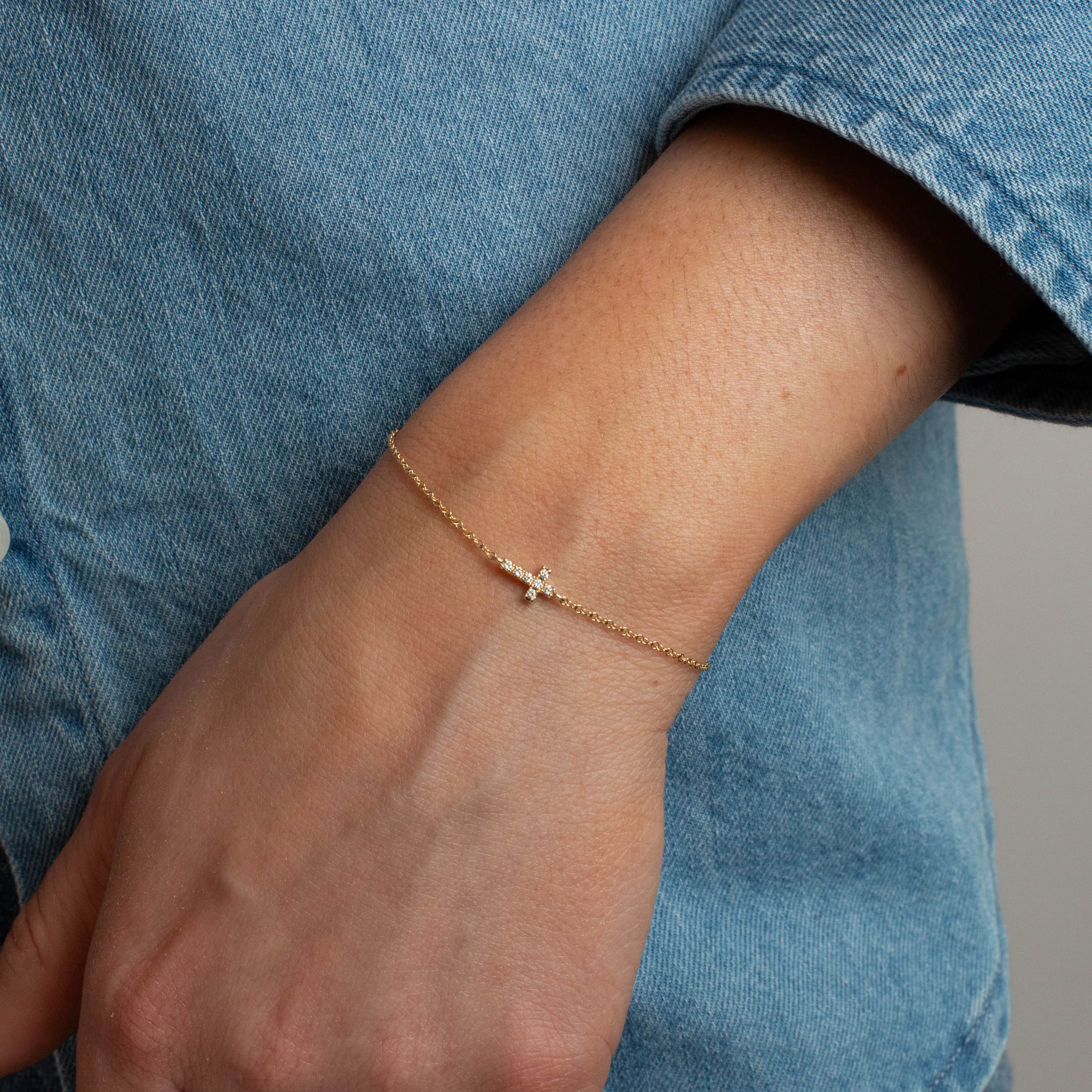 Mini Token Pave Cross Bracelet - Image 3
