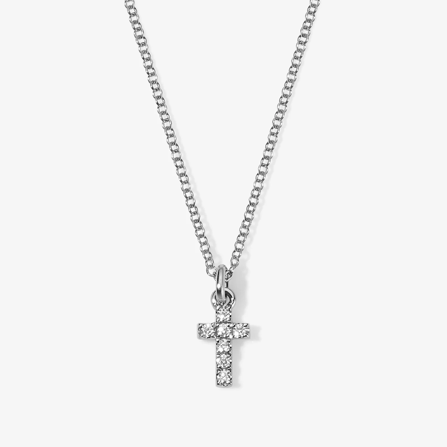 Mini Token Pave Cross Necklace - Image 2