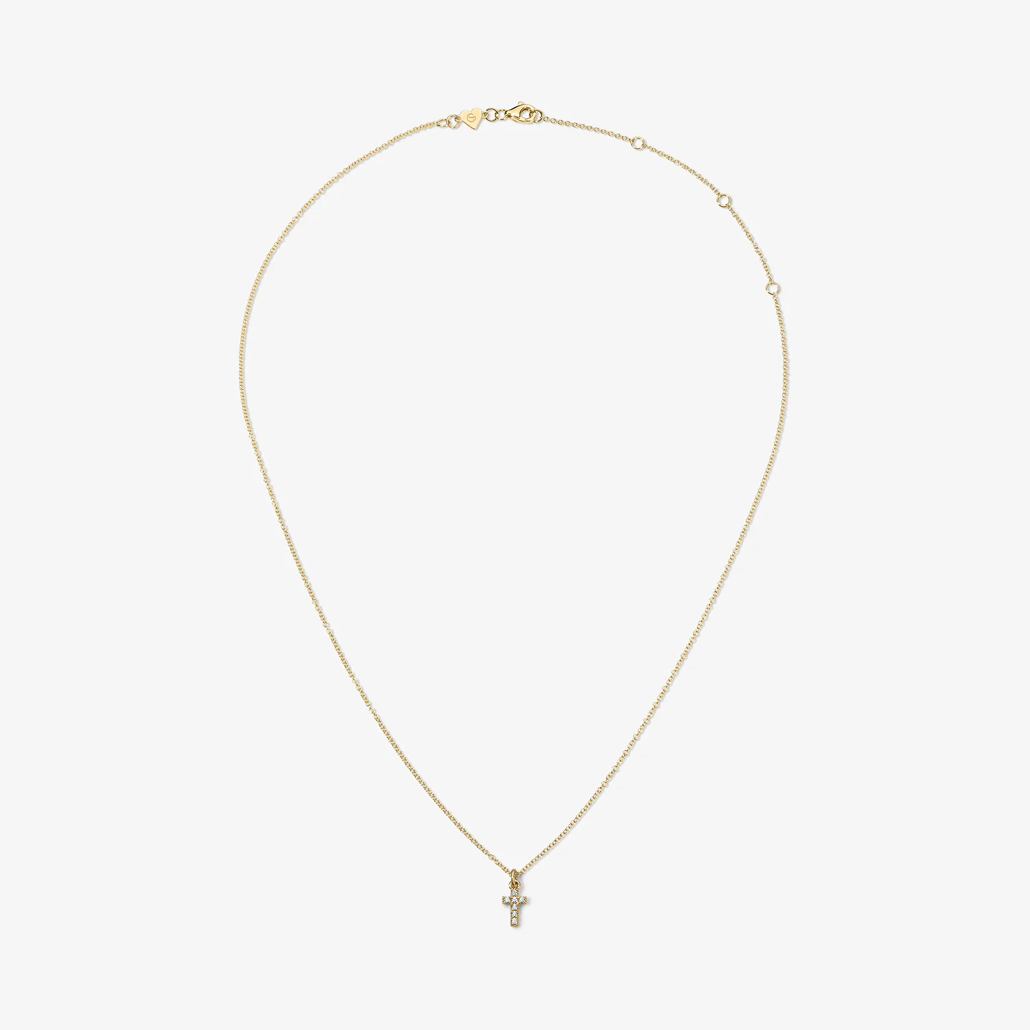 Mini Token Pave Cross Necklace - Image 4