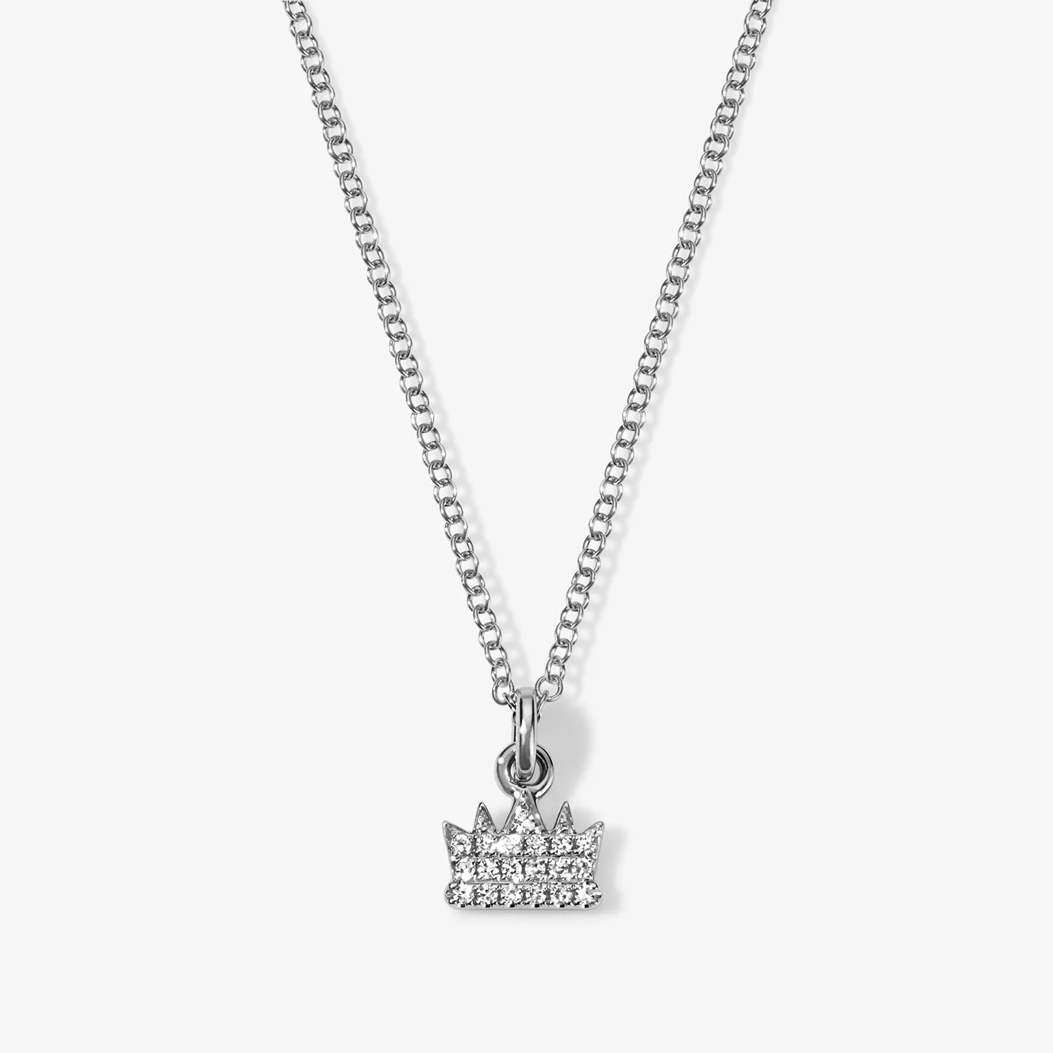 Mini Token Pave Crown Necklace - Image 2