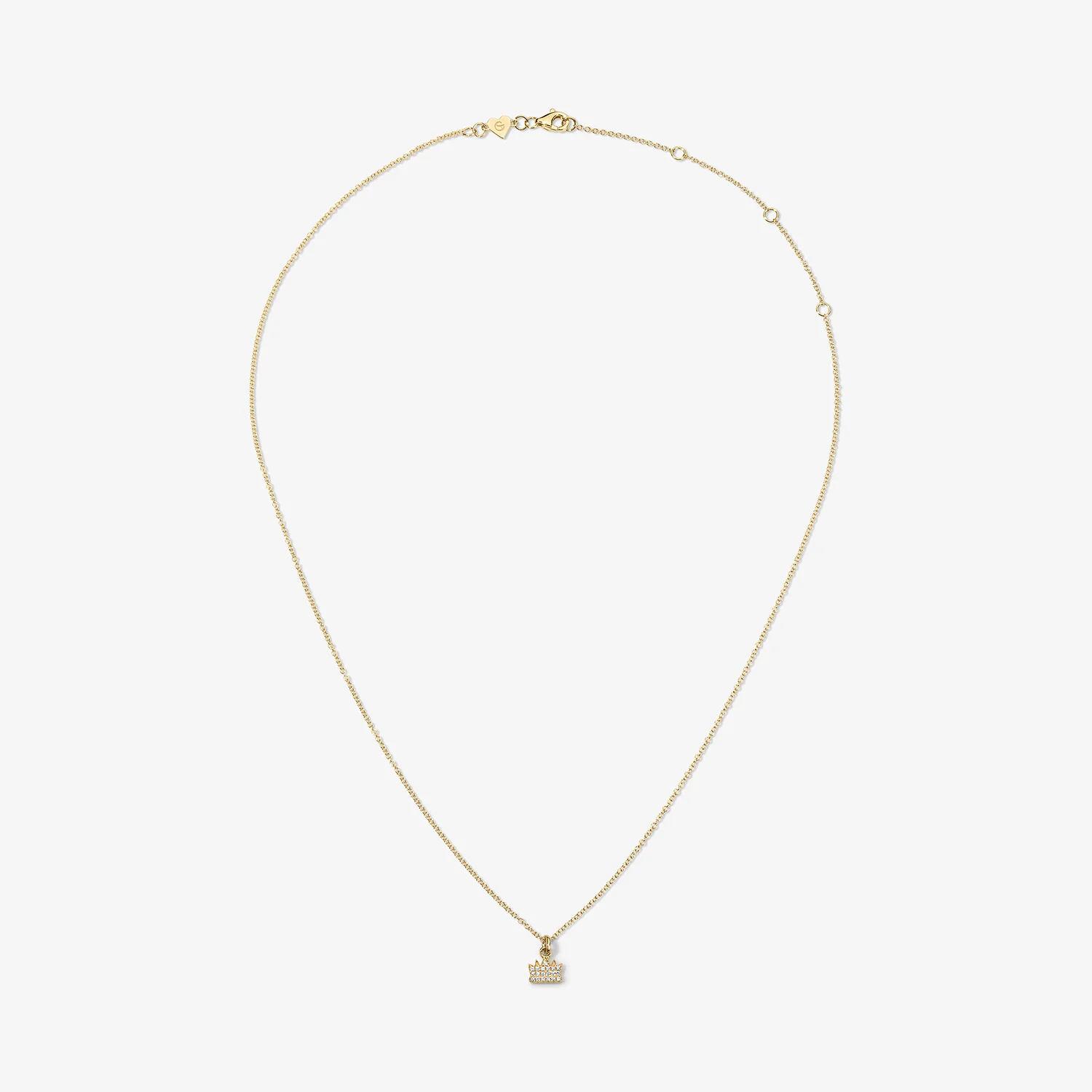 Mini Token Pave Crown Necklace - Image 3