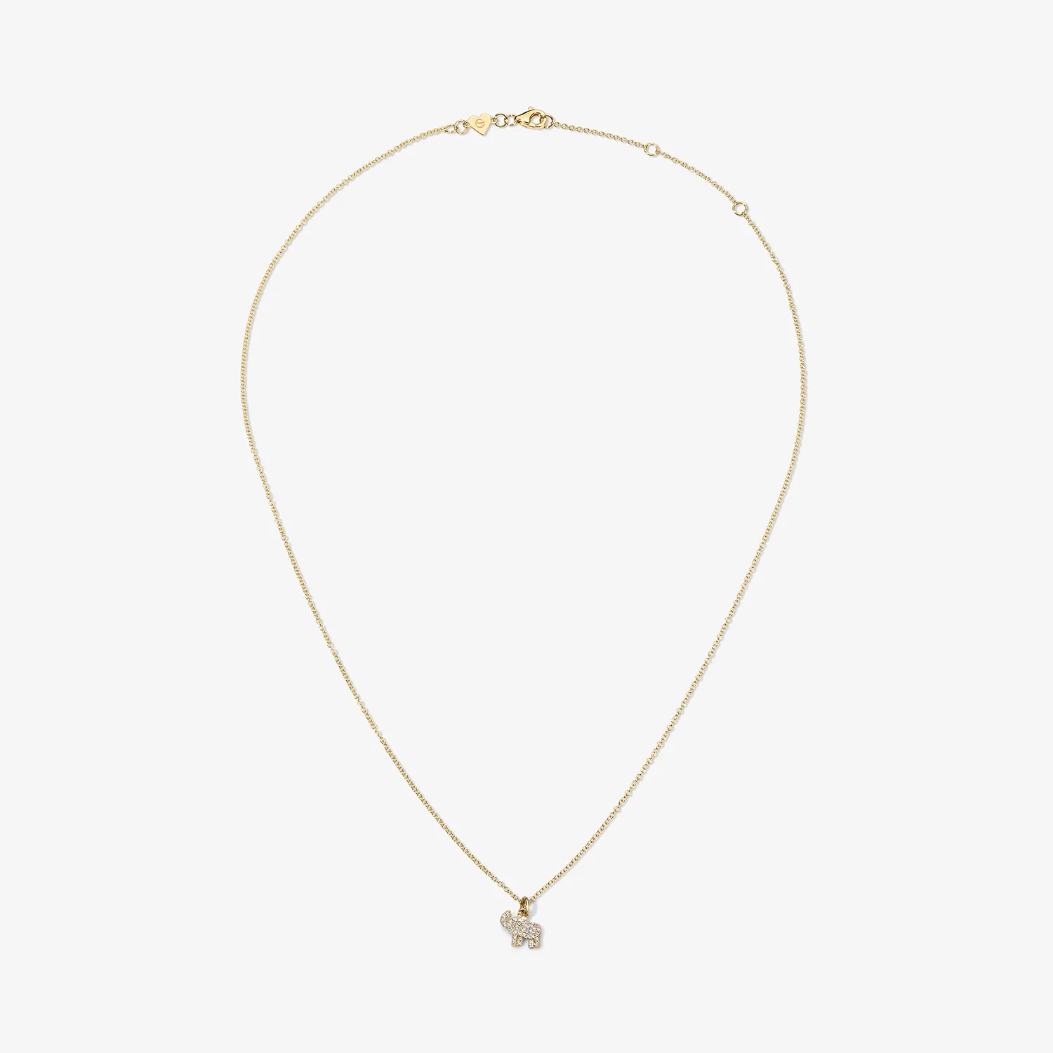 Mini Token Pave Elephant Necklace - Image 4
