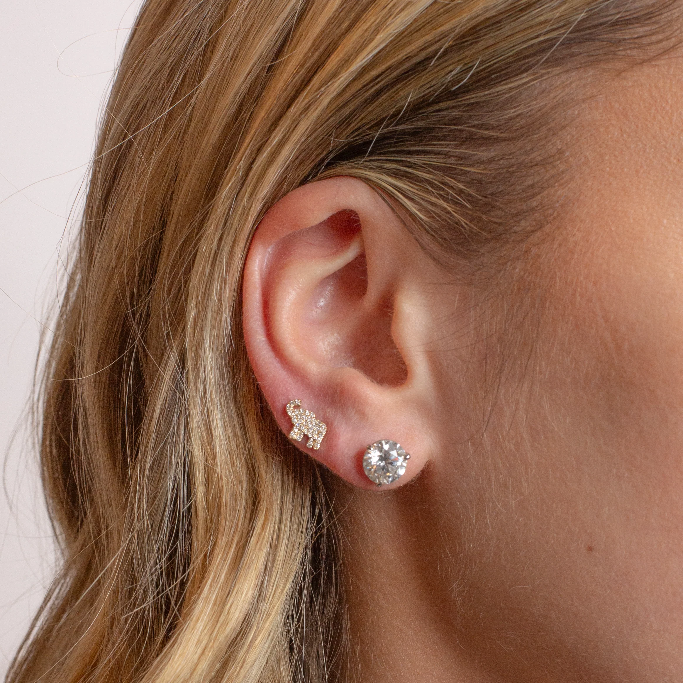 Mini Token Pave Elephant Studs - Image 3