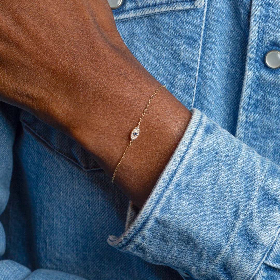 Mini Token Pave Evil Eye Bracelet - Image 3
