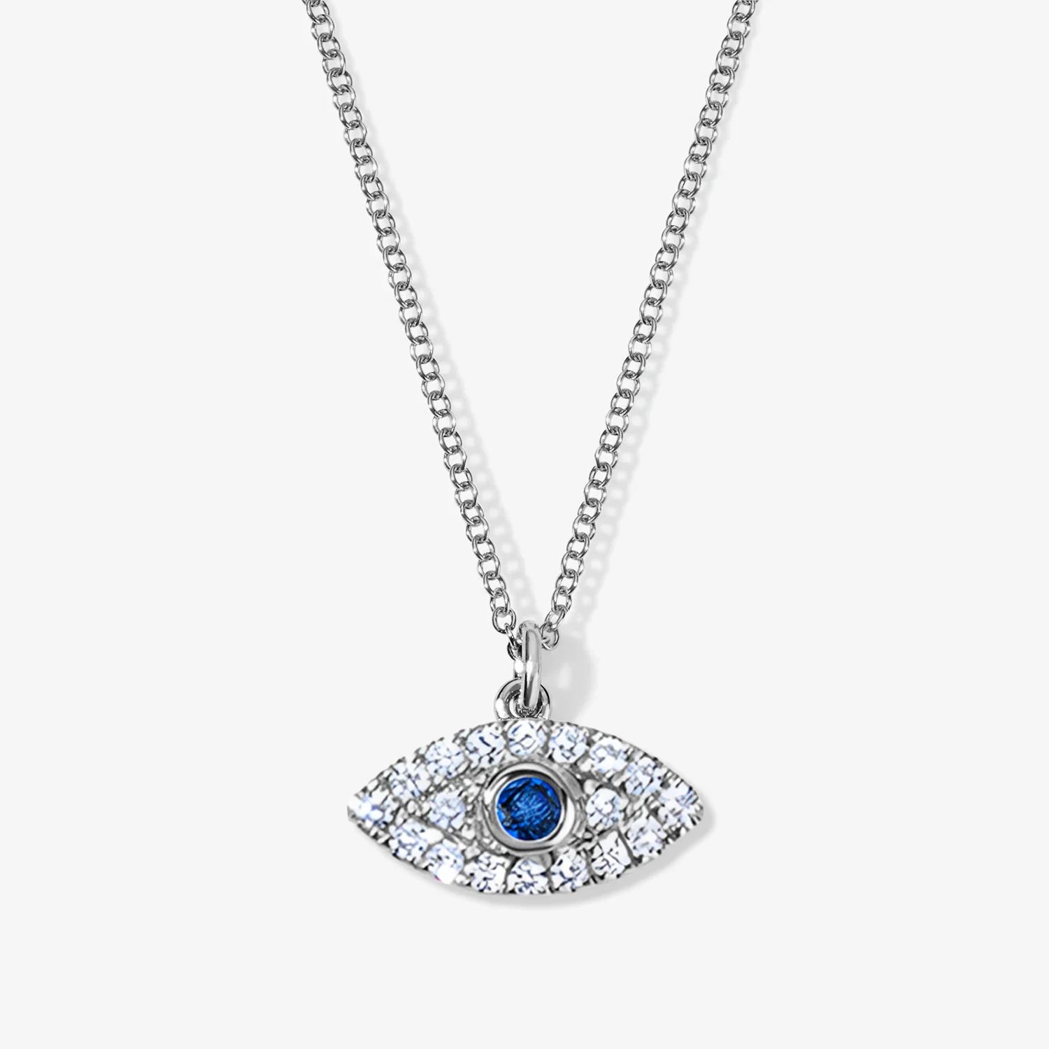 Mini Token Pave Evil Eye Necklace