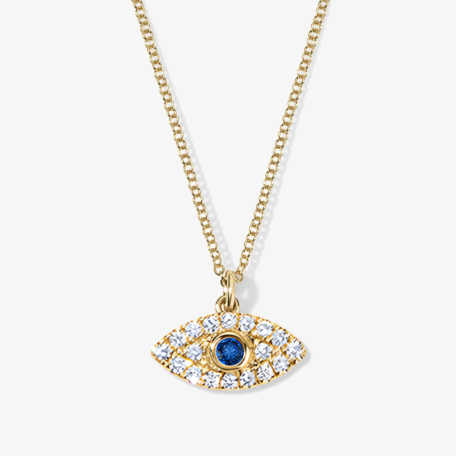 Mini Token Pave Evil Eye Necklace - Image 2