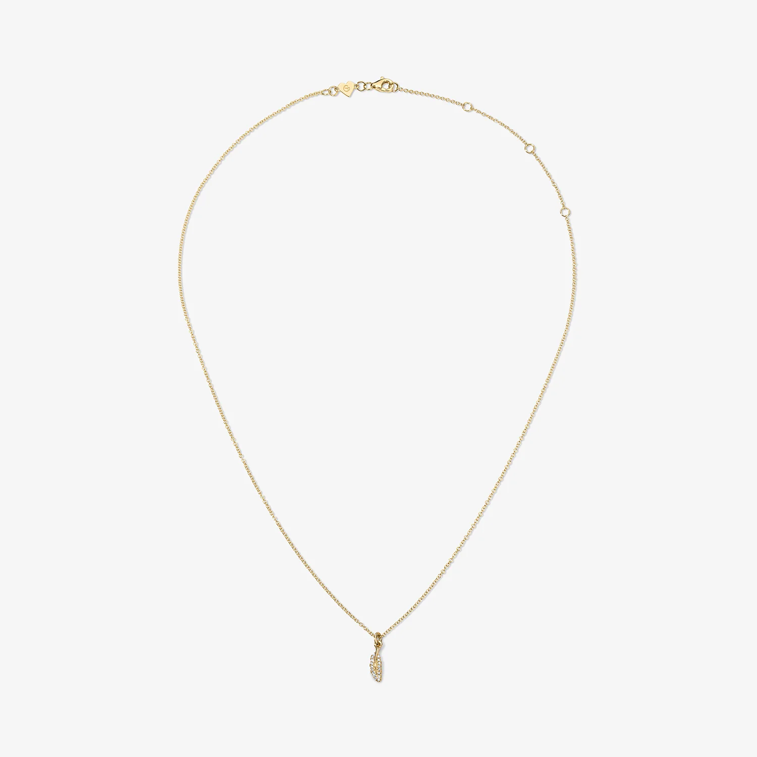 Mini Token Pave Feather Necklace - Image 4