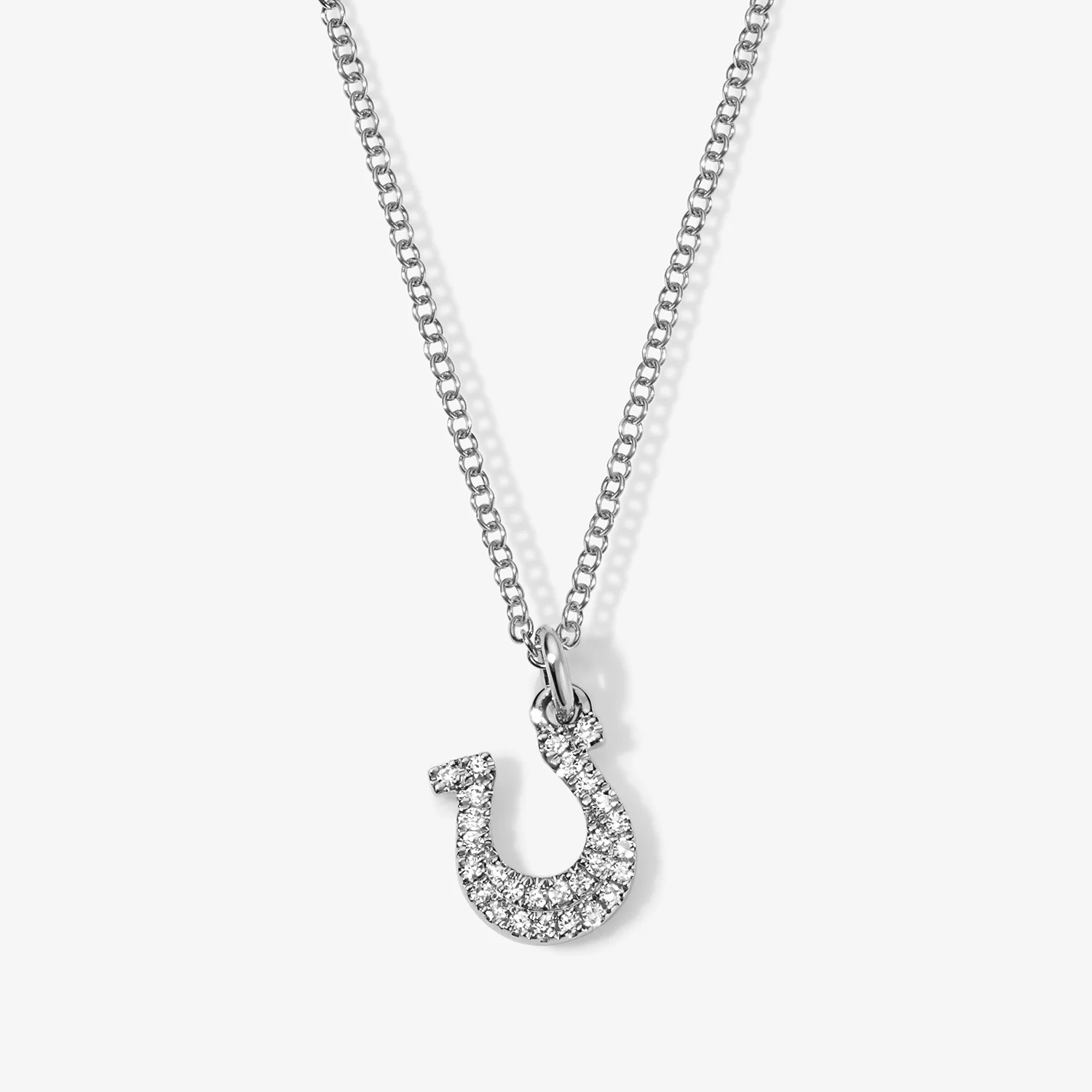 Mini Token Pave Horseshoe Necklace - Image 2