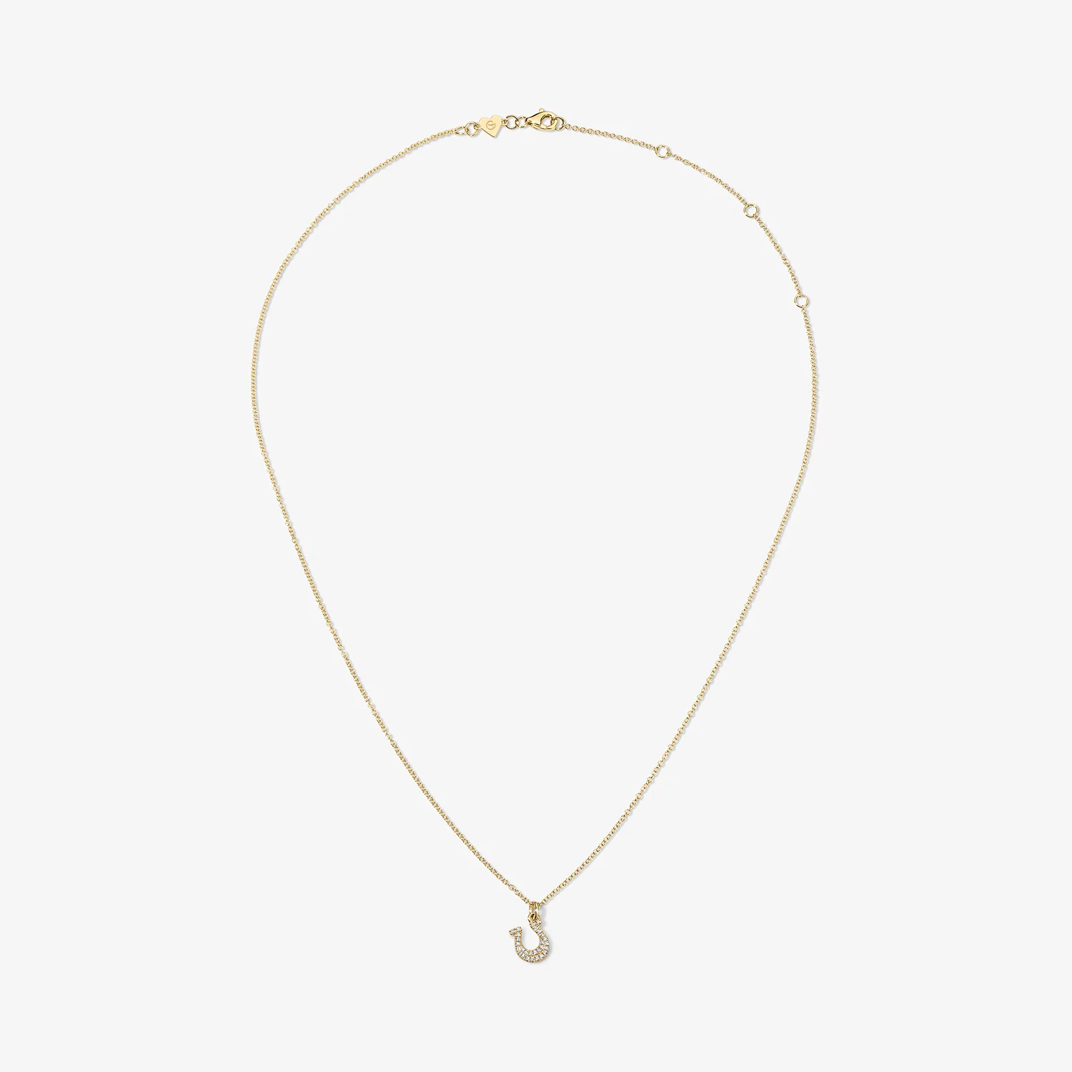 Mini Token Pave Horseshoe Necklace - Image 4