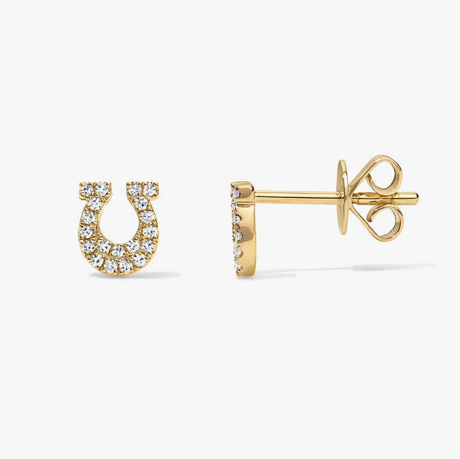 Mini Token Pave Horseshoe Studs